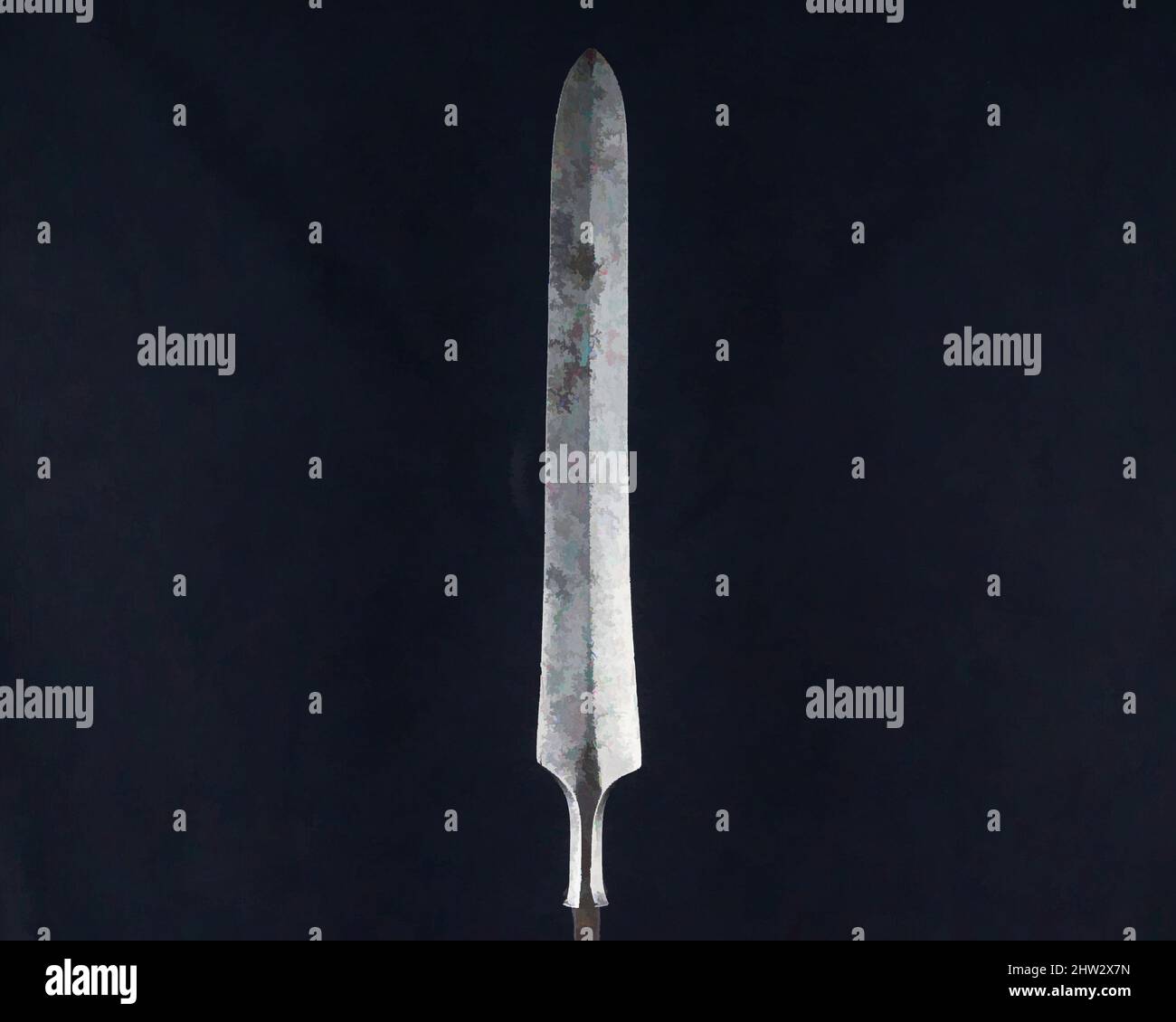 Art inspiré par Arrowhead (Yanonē), 18th Century, japonais, Steel, L.17 in. (43,2 cm) ; L. de la tête 7 7/8 po. (20 cm) ; avec 1 po (2,5 cm) ; poids 3,4 oz (96,4 g), matériel de tir à l'arc - pointes de flèches, oeuvres classiques modernisées par Artotop avec un peu de modernité. Formes, couleur et valeur, impact visuel accrocheur sur l'art émotions par la liberté d'œuvres d'art d'une manière contemporaine. Un message intemporel qui cherche une nouvelle direction créative. Artistes qui se tournent vers le support numérique et créent le NFT Artotop Banque D'Images