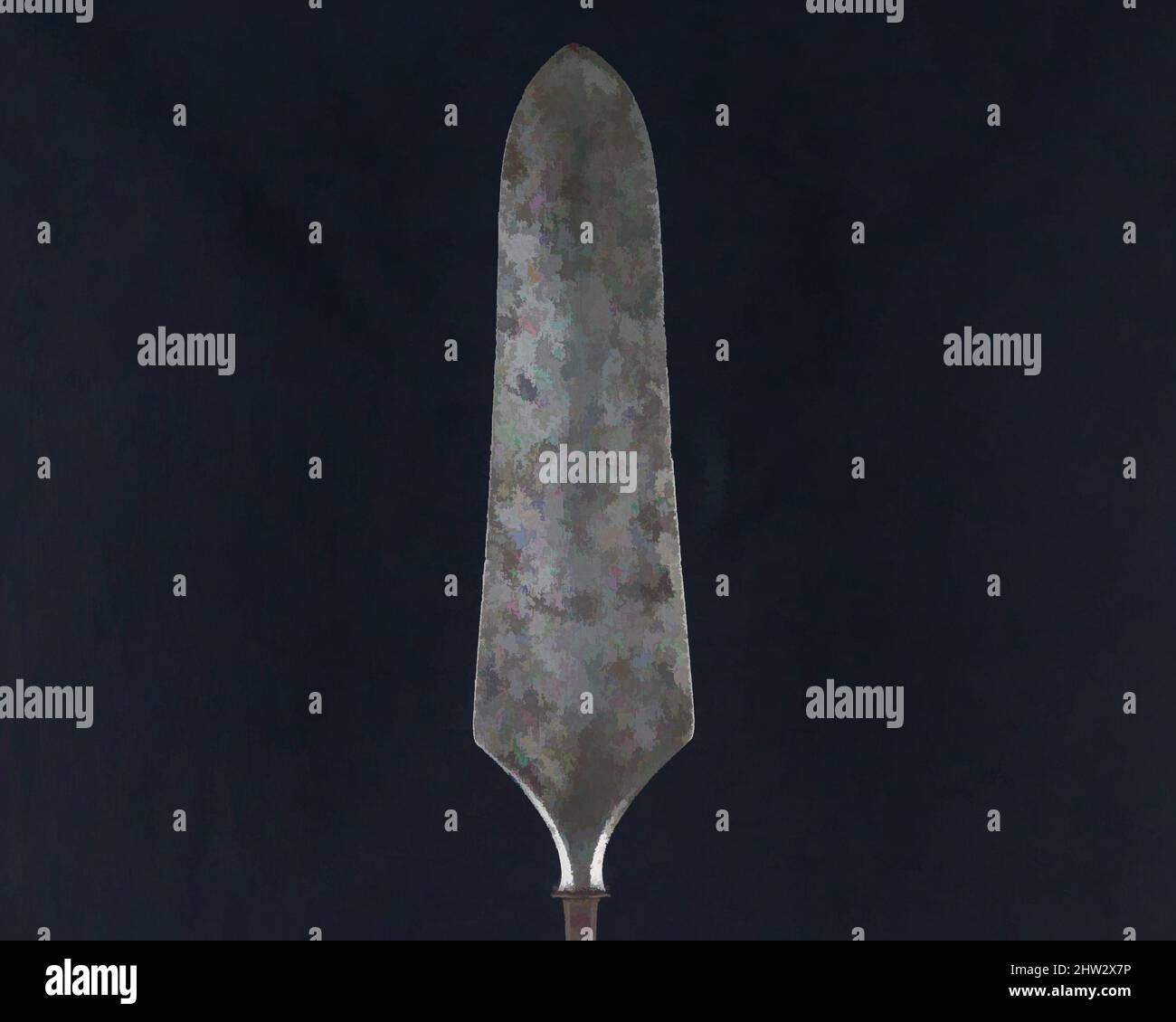 Art inspiré par Arrowhead (Yanonē), 18th siècle, japonais, acier, L. 15 3/4 po. (40 cm) ; L. de la tête 6 po. (15,2 cm) ; avec 1 1/2 po (3,8 cm) ; poids 3 oz (85 g), matériel de tir à l'arc - pointes de flèches, oeuvres classiques modernisées par Artotop avec un peu de modernité. Formes, couleur et valeur, impact visuel accrocheur sur l'art émotions par la liberté d'œuvres d'art d'une manière contemporaine. Un message intemporel qui cherche une nouvelle direction créative. Artistes qui se tournent vers le support numérique et créent le NFT Artotop Banque D'Images