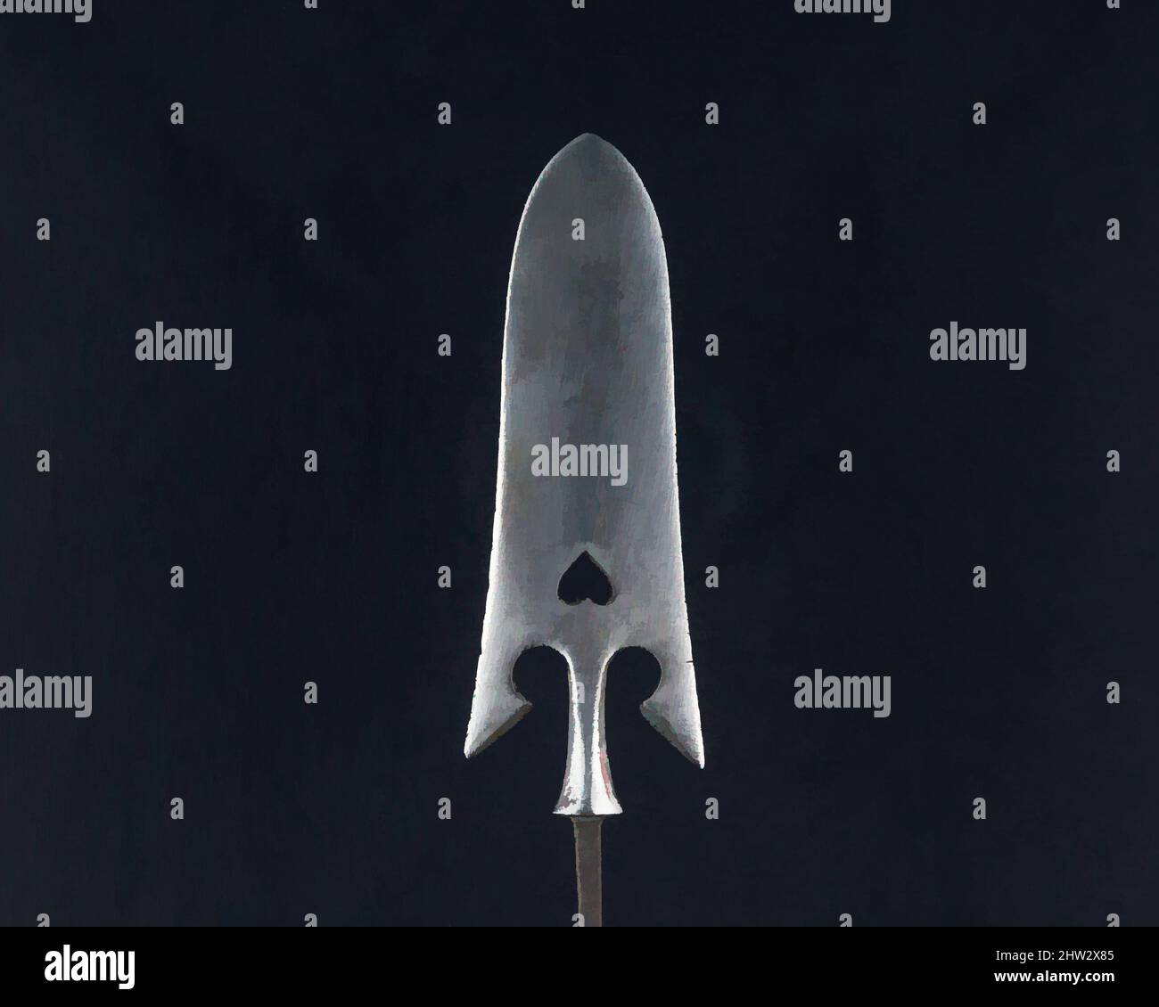 Art inspiré par Arrowhead (Yanonē), 18th siècle, japonais, acier, L. 10 5/8 po. (27 cm) ; L. de la tête 4 po. (10,2 cm) ; avec 1 3/8 po (3,5 cm) ; poids 1,8 oz (51 g), matériel de tir à l'arc - pointes de flèches, oeuvres classiques modernisées par Artotop avec un peu de modernité. Formes, couleur et valeur, impact visuel accrocheur sur l'art émotions par la liberté d'œuvres d'art d'une manière contemporaine. Un message intemporel qui cherche une nouvelle direction créative. Artistes qui se tournent vers le support numérique et créent le NFT Artotop Banque D'Images