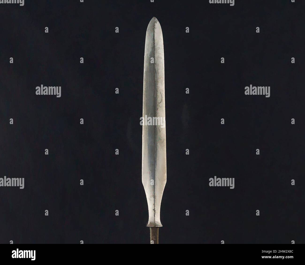 Art inspiré par Arrowhead (Yanonē), 18th siècle, japonais, acier, L. 15 1/8 po. (38,4 cm) ; L. de la tête 5 1/2 po. (14 cm) ; avec 5/8 po (1,6 cm) ; poids 2,4 oz (68 g), matériel de tir à l'arc - pointes de flèches, oeuvres classiques modernisées par Artotop avec un peu de modernité. Formes, couleur et valeur, impact visuel accrocheur sur l'art émotions par la liberté d'œuvres d'art d'une manière contemporaine. Un message intemporel qui cherche une nouvelle direction créative. Artistes qui se tournent vers le support numérique et créent le NFT Artotop Banque D'Images