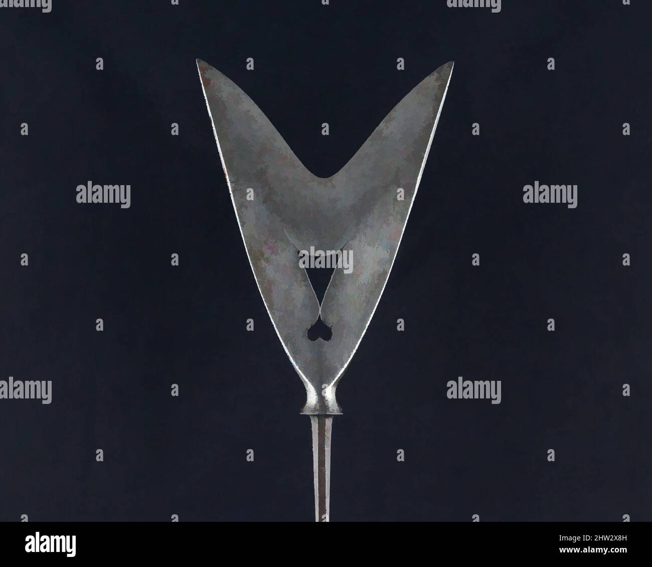 Art inspiré par Arrowhead (Yanonē), 18th siècle, japonais, acier, L. 12 3/4 po. (32,4 cm) ; L. de la tête 4 po. (10,2 cm) ; avec 3 po (7,6 cm) ; poids 3,4 oz (96,4 g), matériel de tir à l'arc - pointes de flèches, oeuvres classiques modernisées par Artotop avec un peu de modernité. Formes, couleur et valeur, impact visuel accrocheur sur l'art émotions par la liberté d'œuvres d'art d'une manière contemporaine. Un message intemporel qui cherche une nouvelle direction créative. Artistes qui se tournent vers le support numérique et créent le NFT Artotop Banque D'Images