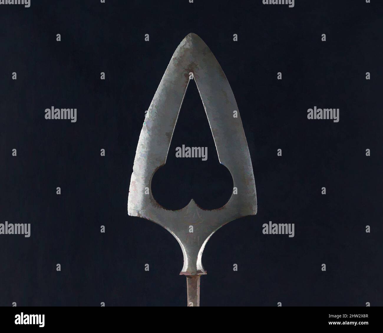 Art inspiré par Arrowhead (Yanonē), 18th siècle, japonais, acier, L. 10 1/4 po. (26 cm) ; L. de la tête 4 po. (10,2 cm) ; avec 2 3/16 po (5,6 cm) ; poids 1,8 oz (51 g), matériel de tir à l'arc - pointes de flèches, oeuvres classiques modernisées par Artotop avec un peu de modernité. Formes, couleur et valeur, impact visuel accrocheur sur l'art émotions par la liberté d'œuvres d'art d'une manière contemporaine. Un message intemporel qui cherche une nouvelle direction créative. Artistes qui se tournent vers le support numérique et créent le NFT Artotop Banque D'Images