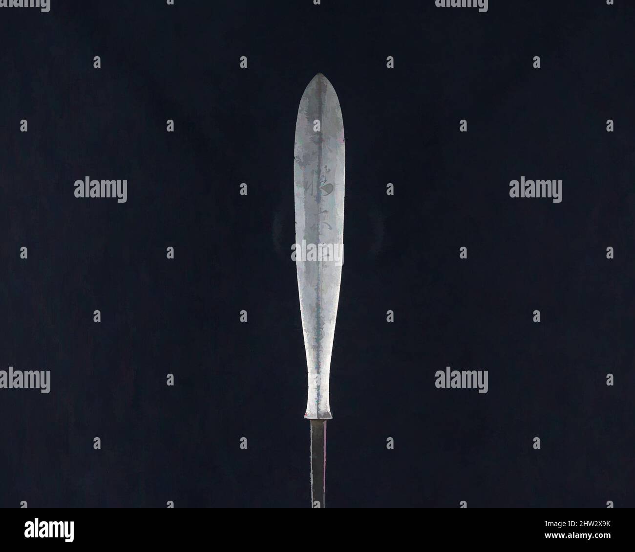 Art inspiré par Arrowhead (Yanonē), 18th siècle, japonais, acier, L. 11 3/4 po. (29,9 cm) ; L. de la tête 5 po. (12,7 cm) ; avec 3/4 po (1,9 cm) ; poids 1,8 oz (51 g), matériel de tir à l'arc - pointes de flèches, oeuvres classiques modernisées par Artotop avec un peu de modernité. Formes, couleur et valeur, impact visuel accrocheur sur l'art émotions par la liberté d'œuvres d'art d'une manière contemporaine. Un message intemporel qui cherche une nouvelle direction créative. Artistes qui se tournent vers le support numérique et créent le NFT Artotop Banque D'Images