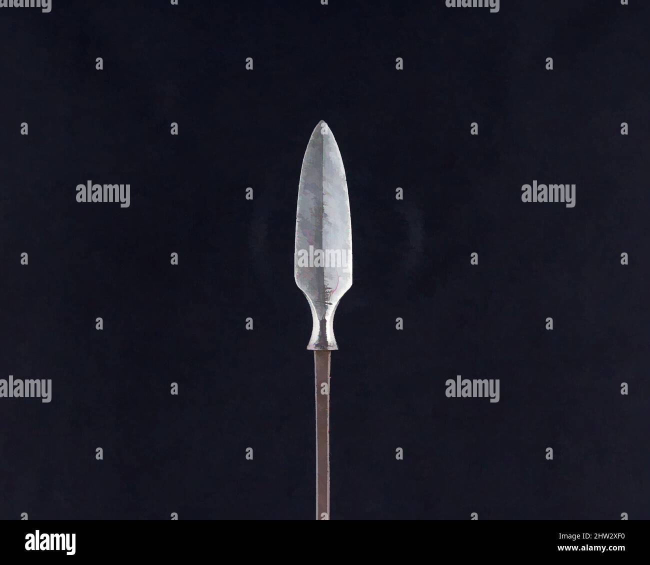 Art inspiré par Arrowhead (Yanonē), 18th siècle, japonais, acier, L. 7 po. (17,8 cm) ; L. de la tête 2 1/4 po. (5,7 cm) ; avec 1/2 po (1,3 cm) ; poids 0,6 oz (17 g), matériel de tir à l'arc - pointes de flèches, oeuvres classiques modernisées par Artotop avec un peu de modernité. Formes, couleur et valeur, impact visuel accrocheur sur l'art émotions par la liberté d'œuvres d'art d'une manière contemporaine. Un message intemporel qui cherche une nouvelle direction créative. Artistes qui se tournent vers le support numérique et créent le NFT Artotop Banque D'Images