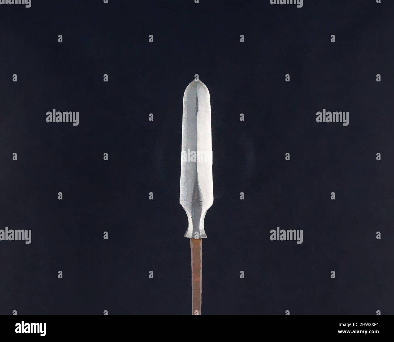 Art inspiré par Arrowhead (Yanonē), 18th siècle, japonais, acier, L. 7 3/4 po. (19,7 cm) ; L. de la tête 2 3/4 po. (7 cm) ; avec 1/2 po (1,3 cm) ; poids 0,9 oz (25,5 g), matériel de tir à l'arc - pointes de flèches, oeuvres classiques modernisées par Artotop avec un peu de modernité. Formes, couleur et valeur, impact visuel accrocheur sur l'art émotions par la liberté d'œuvres d'art d'une manière contemporaine. Un message intemporel qui cherche une nouvelle direction créative. Artistes qui se tournent vers le support numérique et créent le NFT Artotop Banque D'Images