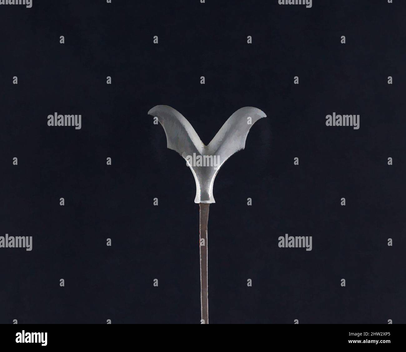 Art inspiré par Arrowhead (Yanonē), 18th siècle, japonais, acier, L. 8 po. (20,3 cm) ; L. de la tête 1 3/8 po. (3,5 cm) ; avec 1 5/8 po (4,1 cm) ; poids 0,6 oz (17 g), matériel de tir à l'arc - pointes de flèches, oeuvres classiques modernisées par Artotop avec un peu de modernité. Formes, couleur et valeur, impact visuel accrocheur sur l'art émotions par la liberté d'œuvres d'art d'une manière contemporaine. Un message intemporel qui cherche une nouvelle direction créative. Artistes qui se tournent vers le support numérique et créent le NFT Artotop Banque D'Images