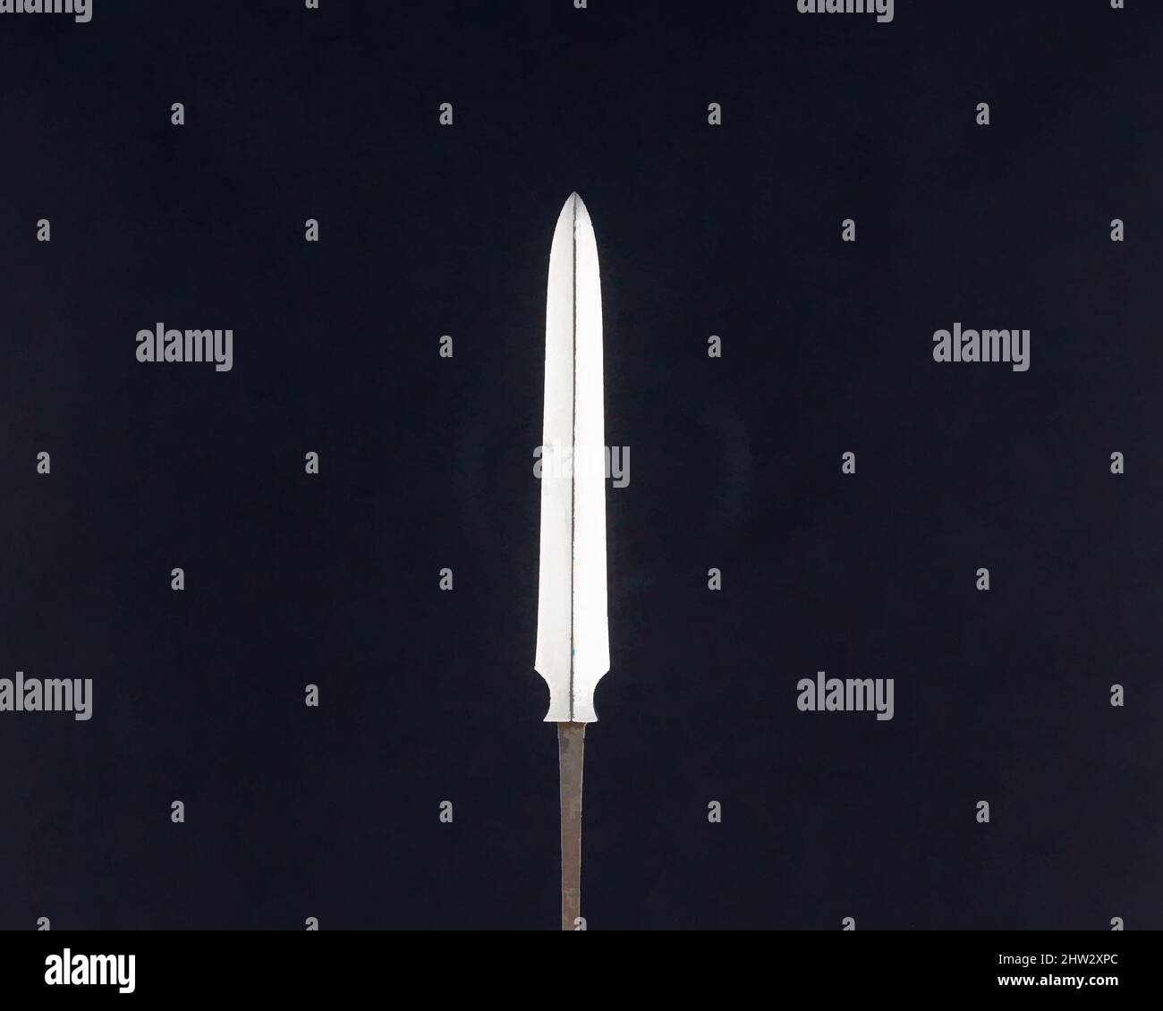 Art inspiré par Arrowhead (Yanonē), 18th siècle, japonais, acier, L. 8 7/8 po. (22,5 cm) ; L. de la tête 3 po. (7,6 cm) ; avec 1/2 po (1,3 cm) ; poids 0,7 oz (19,8 g), matériel de tir à l'arc - pointes de flèches, oeuvres classiques modernisées par Artotop avec un peu de modernité. Formes, couleur et valeur, impact visuel accrocheur sur l'art émotions par la liberté d'œuvres d'art d'une manière contemporaine. Un message intemporel qui cherche une nouvelle direction créative. Artistes qui se tournent vers le support numérique et créent le NFT Artotop Banque D'Images