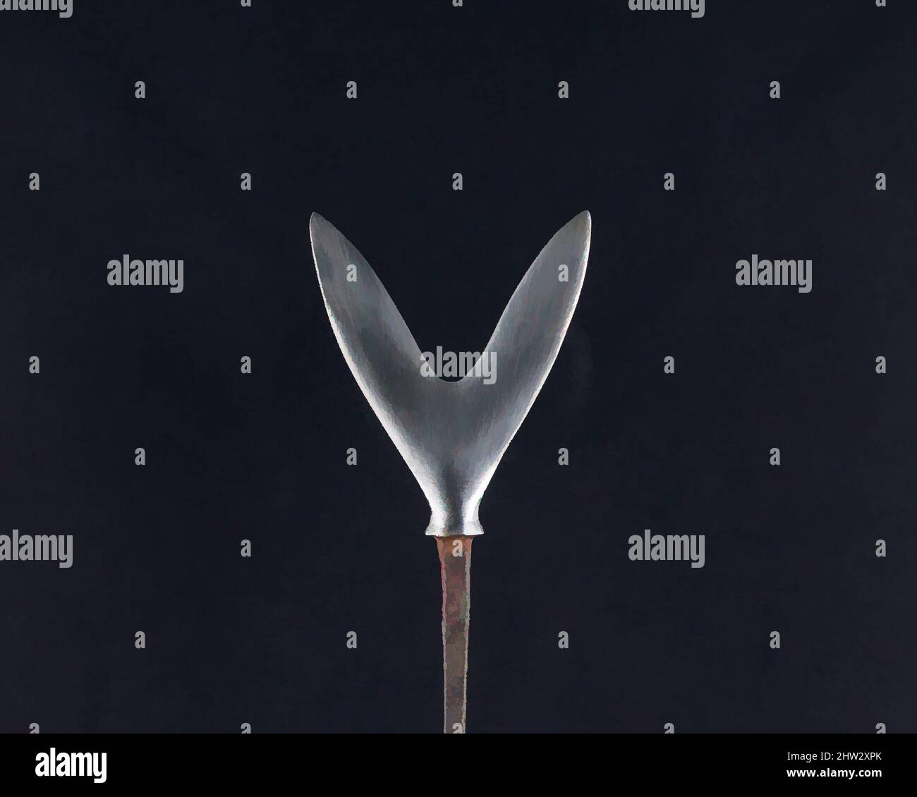 Art inspiré par Arrowhead (Yanonē), 18th siècle, japonais, acier, L. 7 1/4 po. (18,5 cm) ; L. de la tête 2 3/8 po. (6 cm) ; avec 2 1/4 po (5,7 cm) ; poids 1,1 oz (31,2 g), matériel de tir à l'arc - pointes de flèches, oeuvres classiques modernisées par Artotop avec un peu de modernité. Formes, couleur et valeur, impact visuel accrocheur sur l'art émotions par la liberté d'œuvres d'art d'une manière contemporaine. Un message intemporel qui cherche une nouvelle direction créative. Artistes qui se tournent vers le support numérique et créent le NFT Artotop Banque D'Images