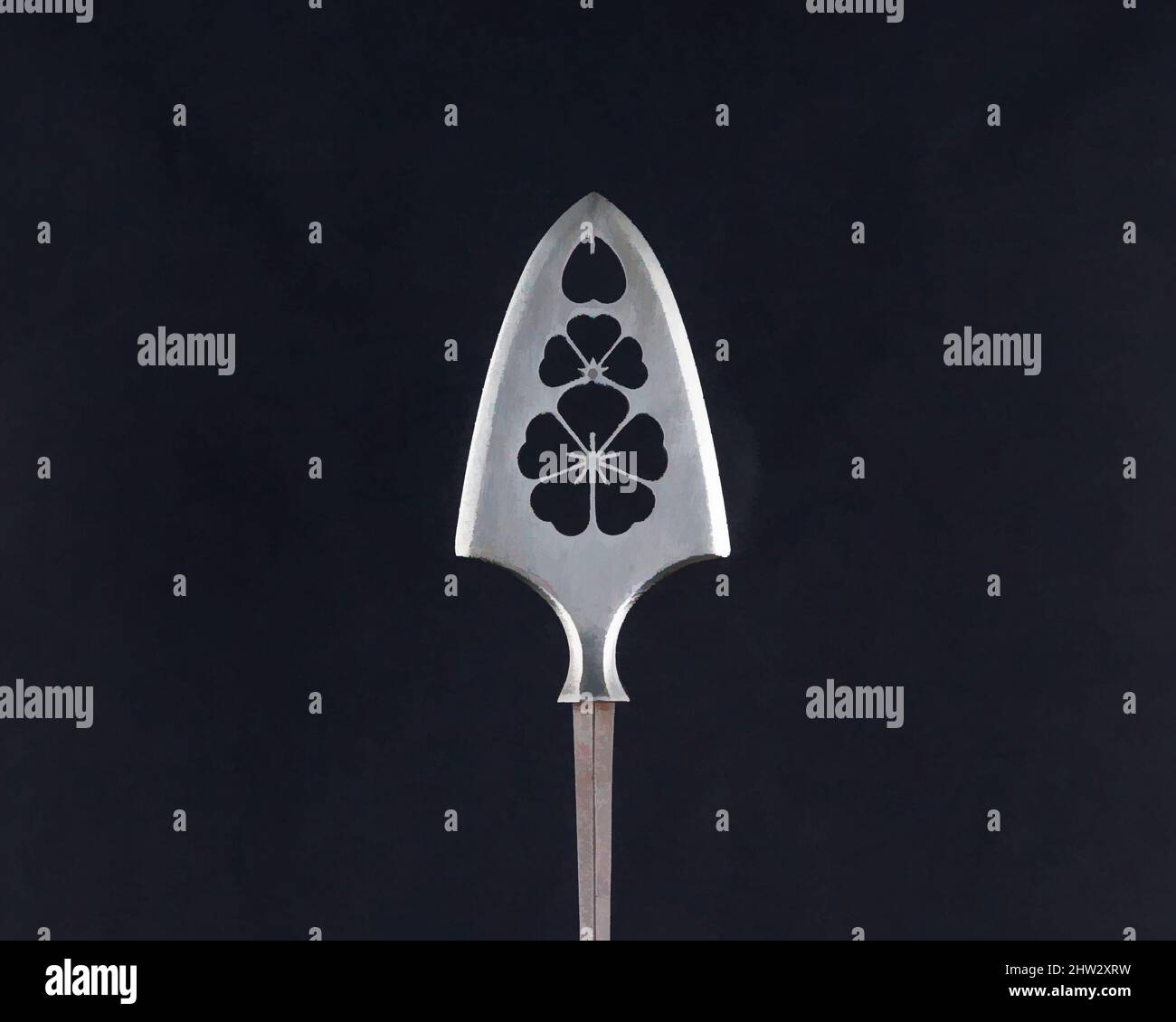 Art inspiré par Arrowhead (Yanonē), 18th siècle, japonais, acier, L. 8 7/8 po. (22,5 cm) ; L. de la tête 3 po. (7,6 cm) ; avec 1 1/2 po (3,8 cm) ; poids 1,2 oz (34 g), matériel de tir à l'arc - pointes de flèches, oeuvres classiques modernisées par Artotop avec un peu de modernité. Formes, couleur et valeur, impact visuel accrocheur sur l'art émotions par la liberté d'œuvres d'art d'une manière contemporaine. Un message intemporel qui cherche une nouvelle direction créative. Artistes qui se tournent vers le support numérique et créent le NFT Artotop Banque D'Images