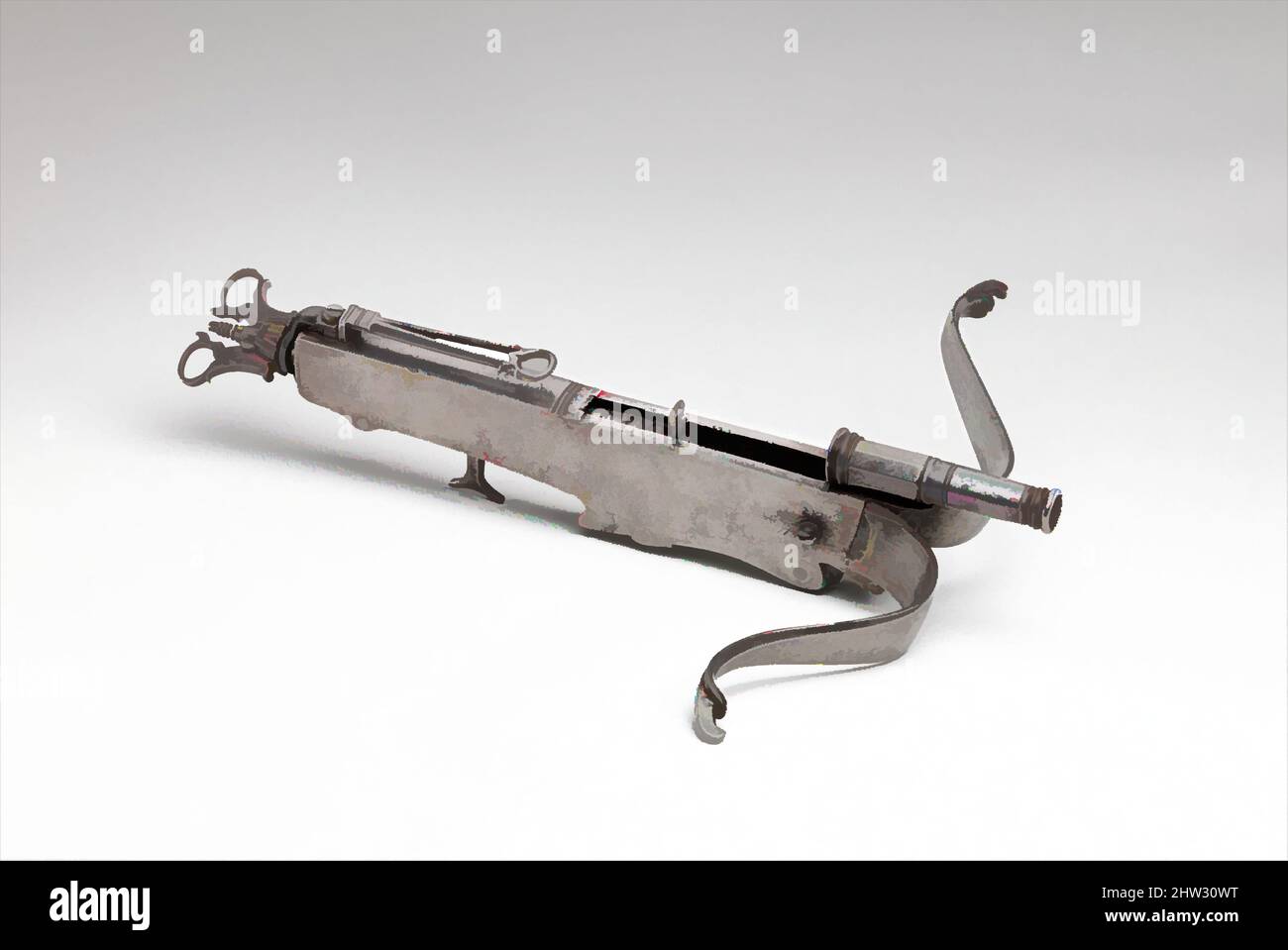 Art inspiré par le petit Crossbow (Balestrino), probablement 17th ou 18th siècle, avec des modifications ultérieures, probablement italien, acier, L. 11 1/2 in. (28,6 cm) ; avec 8 5/8 po (21,8 cm) ; poids 1 lb 8 oz (692 g), matériel de tir à l'arc-Crossbows, oeuvres classiques modernisées par Artotop avec une touche de modernité. Formes, couleur et valeur, impact visuel accrocheur sur l'art émotions par la liberté d'œuvres d'art d'une manière contemporaine. Un message intemporel qui cherche une nouvelle direction créative. Artistes qui se tournent vers le support numérique et créent le NFT Artotop Banque D'Images