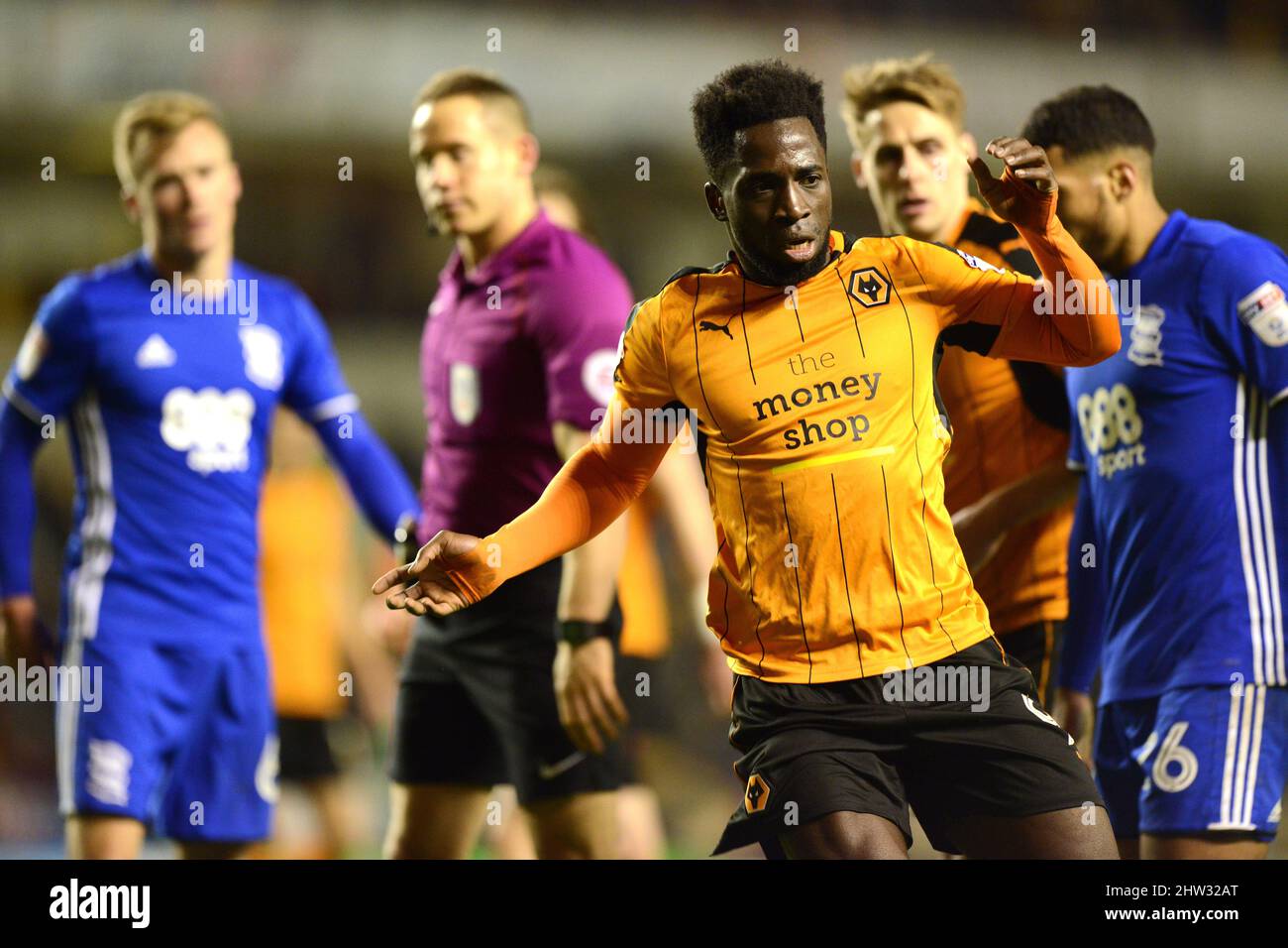 Nouha Dicko de Wolves. Wolverhampton Wanderers / Birmingham City à Molineux 24/02/2017 - Sky Bet Championship Banque D'Images