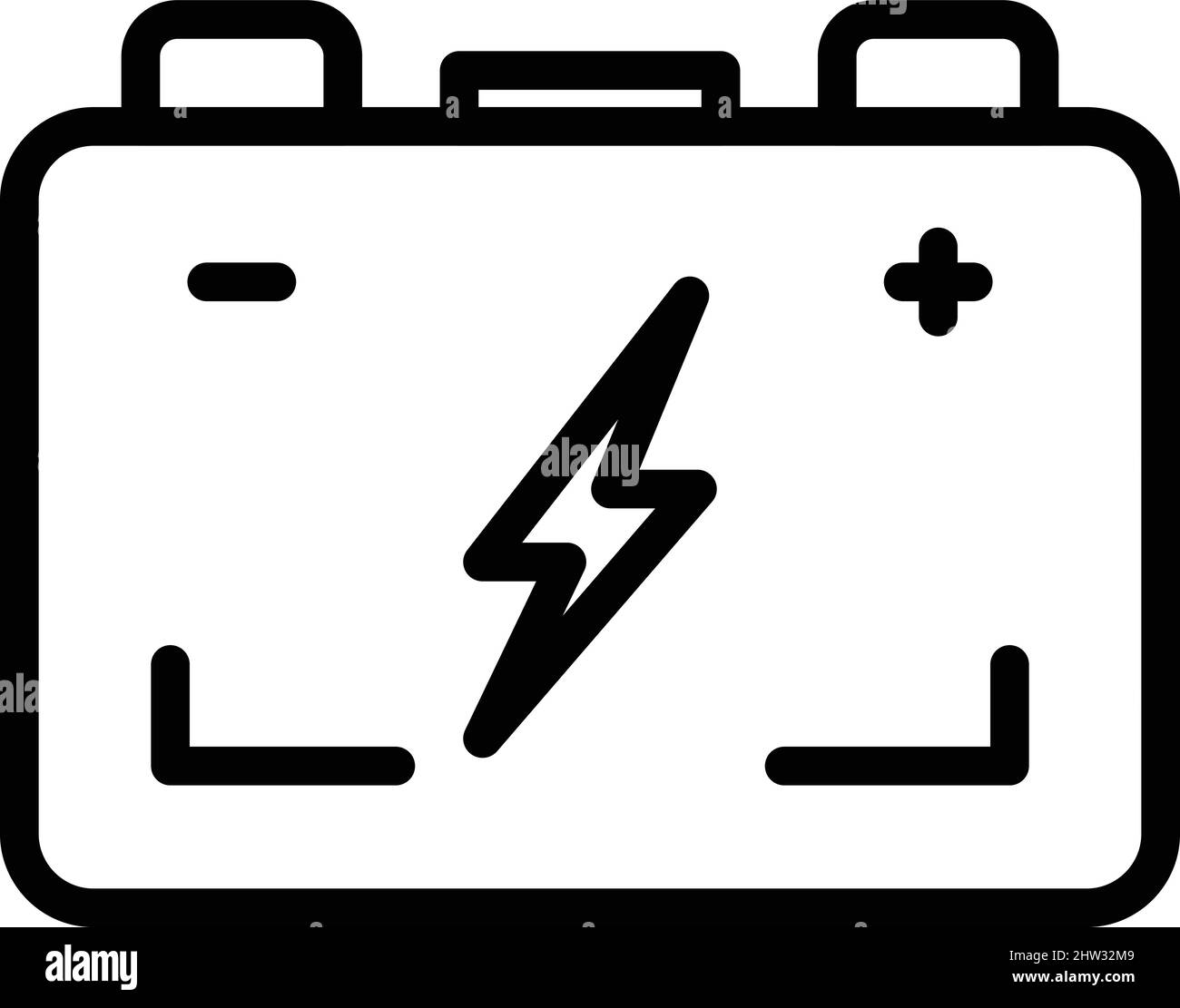 Vecteur de contour de l'icône de batterie de moto. Pièce du moteur. Moteur de vélo Illustration de Vecteur