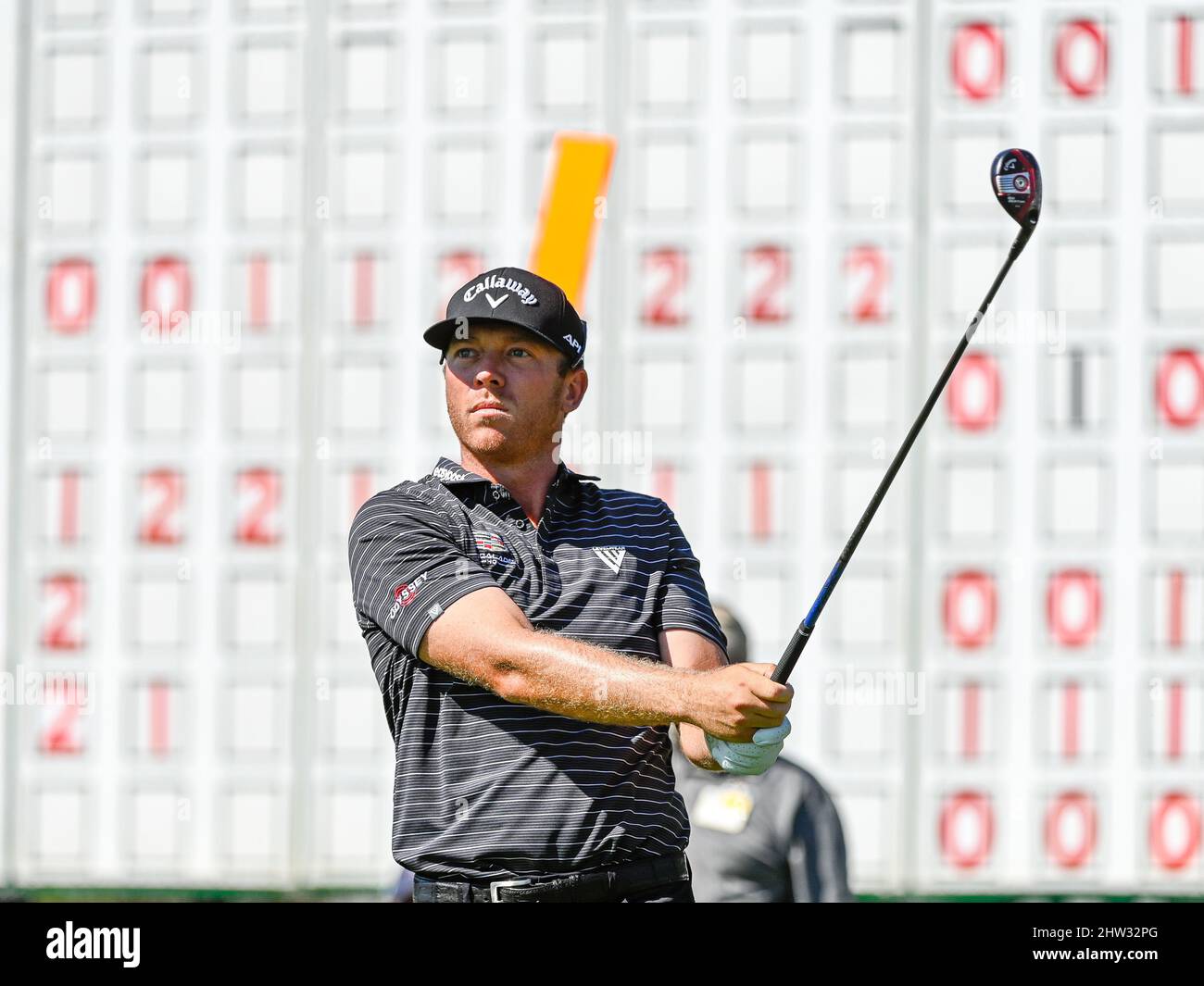 Orlando, Floride, États-Unis. 3rd mars 2022. Talor Gooch des États-Unis sur le tee 11th lors de la première partie de golf action de l'Arnold Palmer Invitational présenté par Mastercard tenu au Arnold Palmer's Bay Hill Club & Lodge à Orlando, FL. Roméo T Guzman/CSM/Alamy Live News Banque D'Images