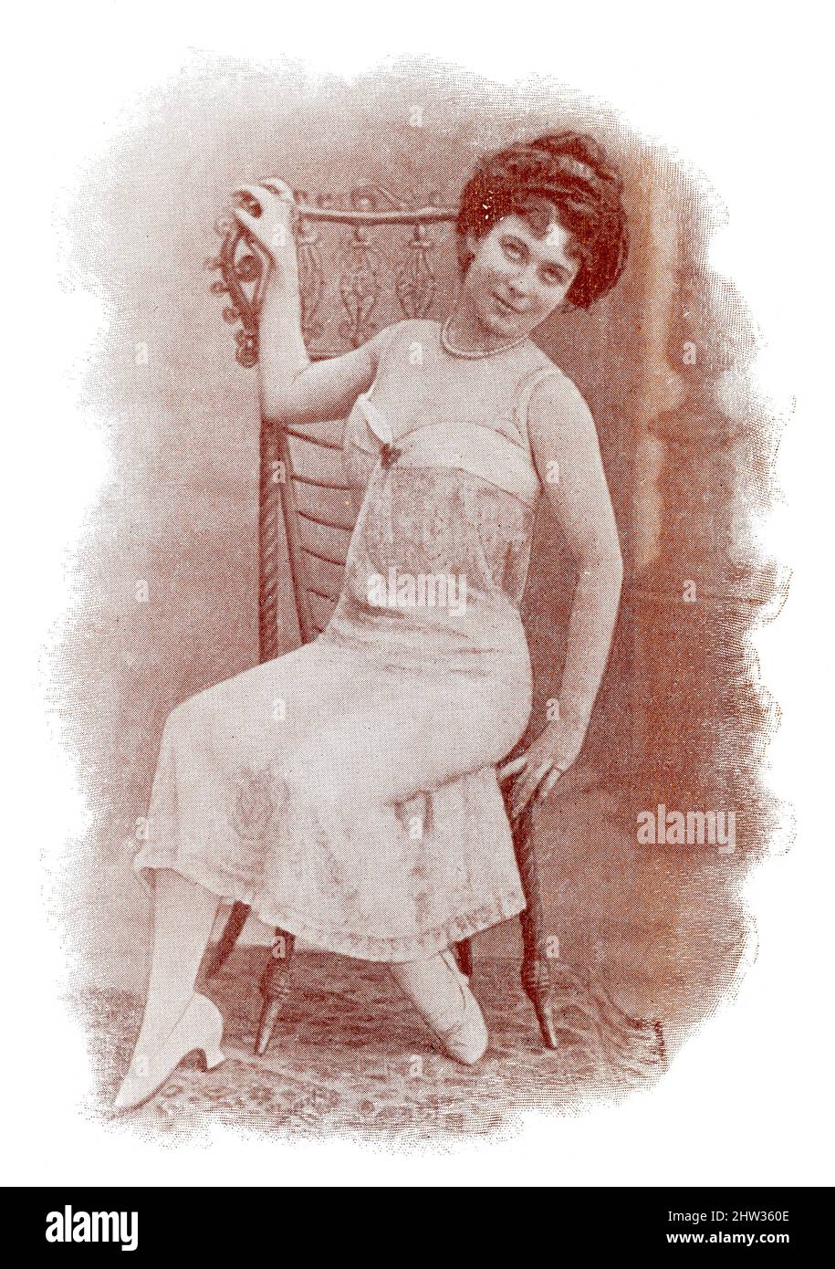 Portrait de l'actrice Mademoiselle de Berny. Image du magazine de théâtre franco-allemand illustré « Das Album », 1898. Banque D'Images