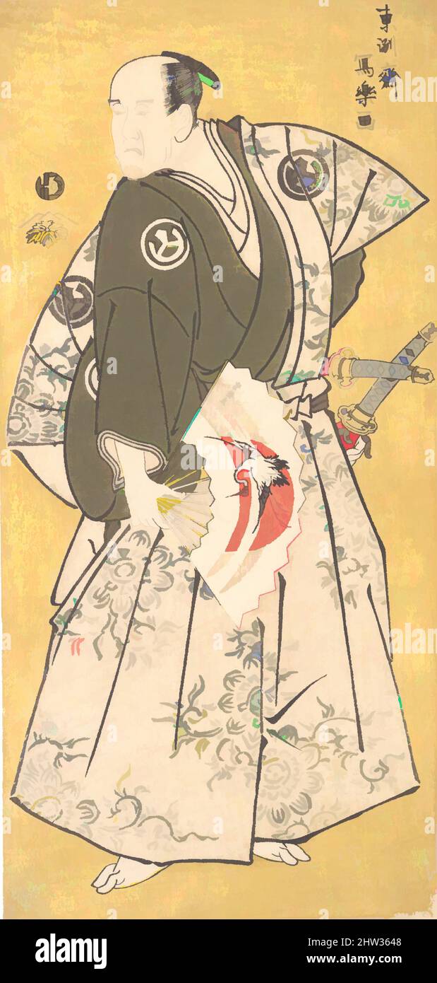 Art inspiré par Yamashina Shirojuro dans le rôle de Nagoya Sanzaemon, époque Edo (1615–1868), 1794–95, Japon, impression en blocs de bois polychrome; Encre et couleur sur papier, image : 12 3/4 x 6 po. (32,4 x 15,2 cm), estampes, Tōshūsai Sharaku (japonais, actif 1794–95), le samouraï dans cet imprimé porte, œuvres classiques modernisées par Artotop avec une touche de modernité. Formes, couleur et valeur, impact visuel accrocheur sur l'art émotions par la liberté d'œuvres d'art d'une manière contemporaine. Un message intemporel qui cherche une nouvelle direction créative. Artistes qui se tournent vers le support numérique et créent le NFT Artotop Banque D'Images