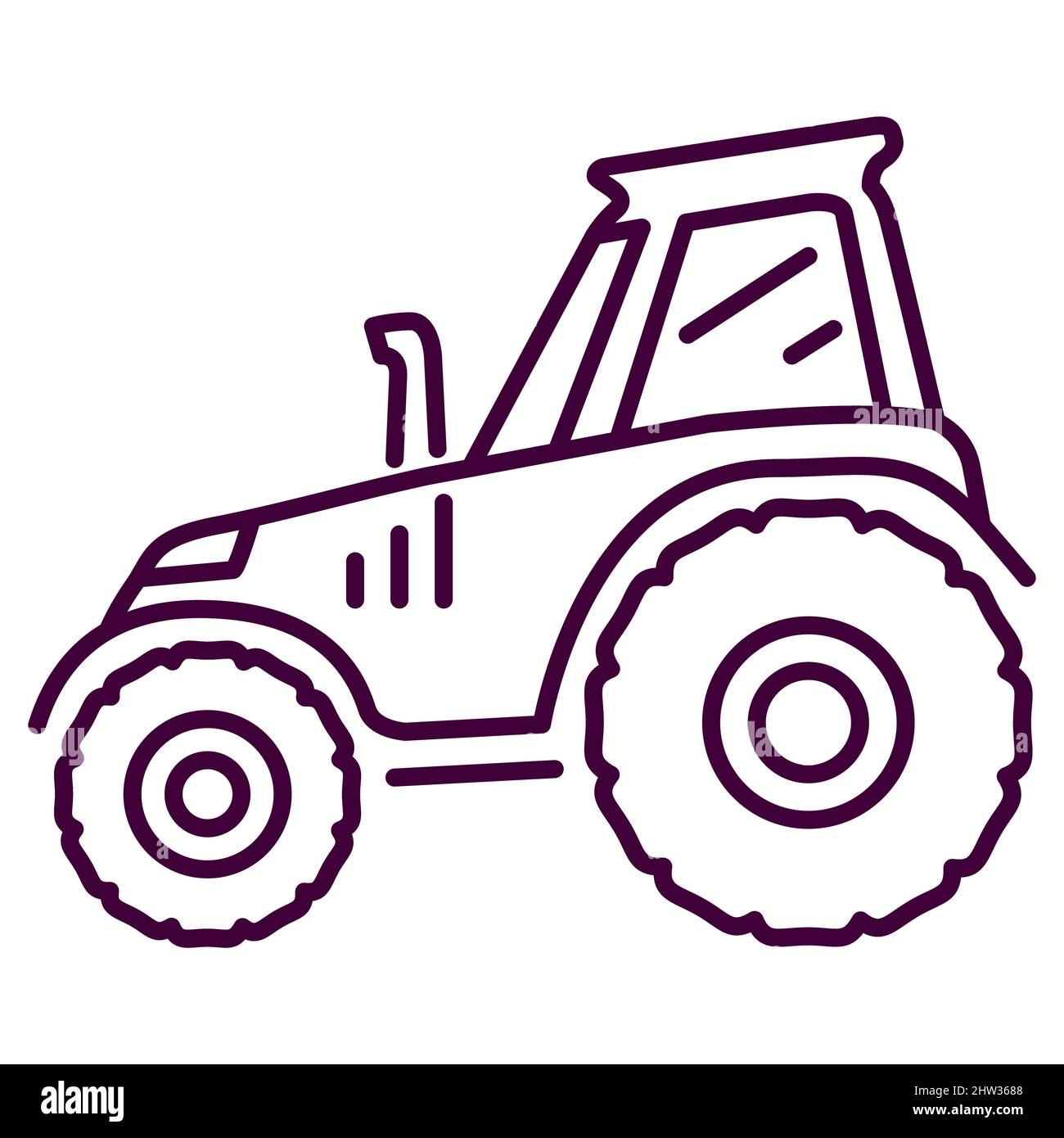 Véhicule de machinerie agricole lourde. Tracteur agricole. Illustration de Vecteur