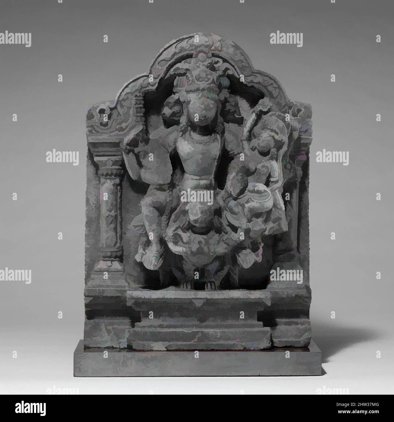Art inspiré par Vishnu et Lakshmi soutenu par Garuda, 11th siècle, Inde (Jammu & Cachemire, ancien royaume du Cachemire), Pierre, H. 17 1/4 in. (43,8 cm); W. 12 1/2in. (31,8 cm) ; D. 5 1/2 po (14 cm), Sculpture, oeuvres classiques modernisées par Artotop avec une touche de modernité. Formes, couleur et valeur, impact visuel accrocheur sur l'art émotions par la liberté d'œuvres d'art d'une manière contemporaine. Un message intemporel qui cherche une nouvelle direction créative. Artistes qui se tournent vers le support numérique et créent le NFT Artotop Banque D'Images