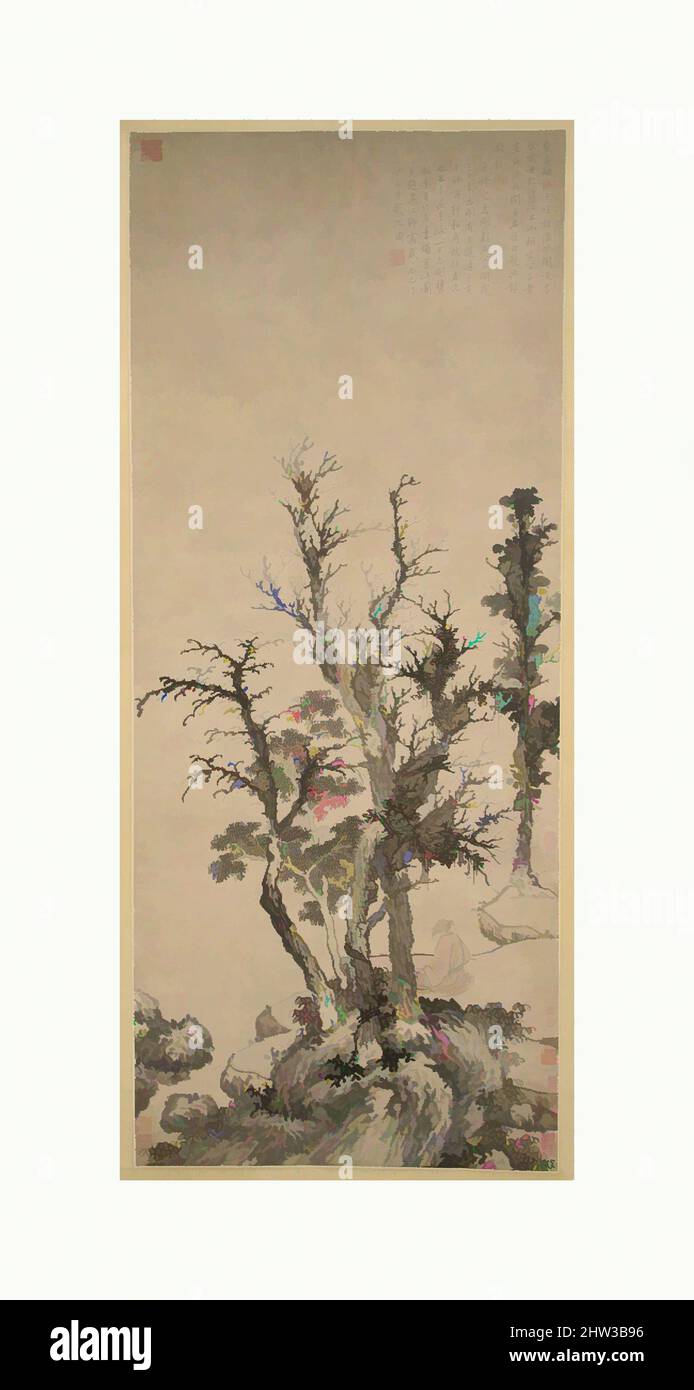 Art inspiré par 明 沈周 秋林閒釣圖 軸, Silent Angler dans un bois d'automne, Ming Dynasty (1368–1644), daté de 1475, Chine, suspendu de défilement; Encre et couleur sur papier, image : 60 x 24 3/4 po. (152,4 x 62,9 cm), peintures, Shen Zhou (Chinois, 1427–1509), né d'une famille d'universitaires et d'artistes, Shen Zhou, œuvres classiques modernisées par Artotop avec une touche de modernité. Formes, couleur et valeur, impact visuel accrocheur sur l'art émotions par la liberté d'œuvres d'art d'une manière contemporaine. Un message intemporel qui cherche une nouvelle direction créative. Artistes qui se tournent vers le support numérique et créent le NFT Artotop Banque D'Images