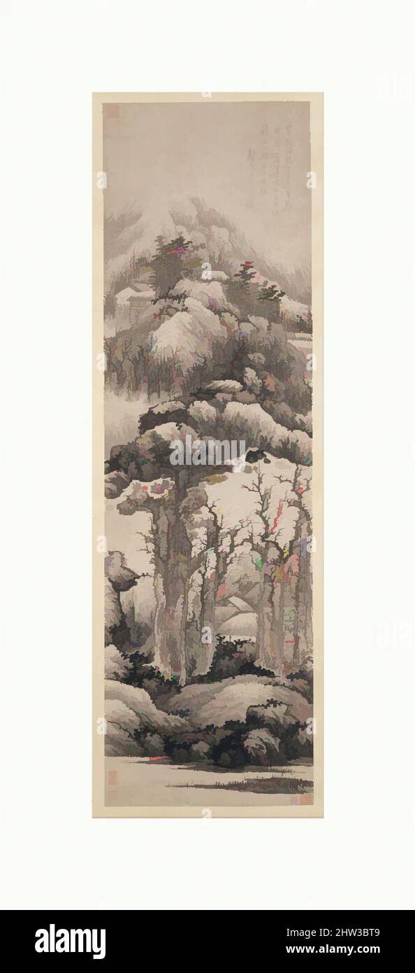 Art inspiré par 清 龔賢 冬景山水圖 軸 紙本, les montagnes vintry, la dynastie Qing (1644–1911), datable ca. 1679–89, Chine, rouleau suspendu ; encre sur papier, image : 65 1/4 x 19 1/4 cm (165,7 x 48,9 cm), peintures, Gong Xian (chinois, 1619–1689), Gong Xian, Considéré comme le plus grand du XVIIe siècle, les œuvres classiques modernisées par Artotop avec un peu de modernité. Formes, couleur et valeur, impact visuel accrocheur sur l'art émotions par la liberté d'œuvres d'art d'une manière contemporaine. Un message intemporel qui cherche une nouvelle direction créative. Artistes qui se tournent vers le support numérique et créent le NFT Artotop Banque D'Images