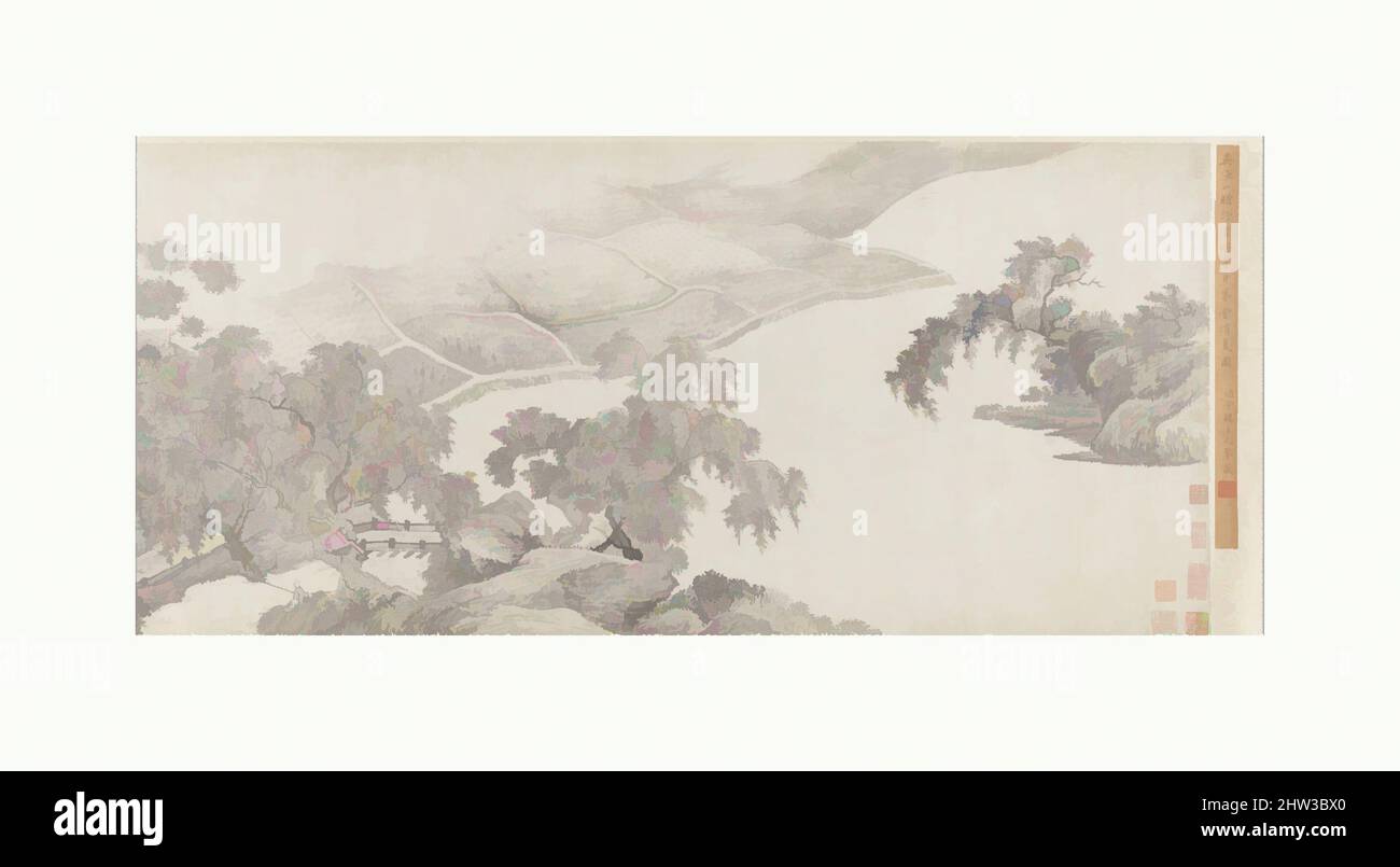 L'art inspiré par 清, 吳歷, 墨井草堂消夏圖, 卷, en dévalant l'été, dynastie Qing (1644–1911), daté de 1679, Chine, Handscroll; Encre sur papier, image : 14 5/16 x 105 3/4 po. (36,4 x 268,6 cm), peintures, Wu Li (chinois, 1632–1718), dans son inscription, Wu Li enregistre qu'il a peint ce défilement à main, les œuvres classiques modernisées par Artotop avec un peu de modernité. Formes, couleur et valeur, impact visuel accrocheur sur l'art émotions par la liberté d'œuvres d'art d'une manière contemporaine. Un message intemporel qui cherche une nouvelle direction créative. Artistes qui se tournent vers le support numérique et créent le NFT Artotop Banque D'Images