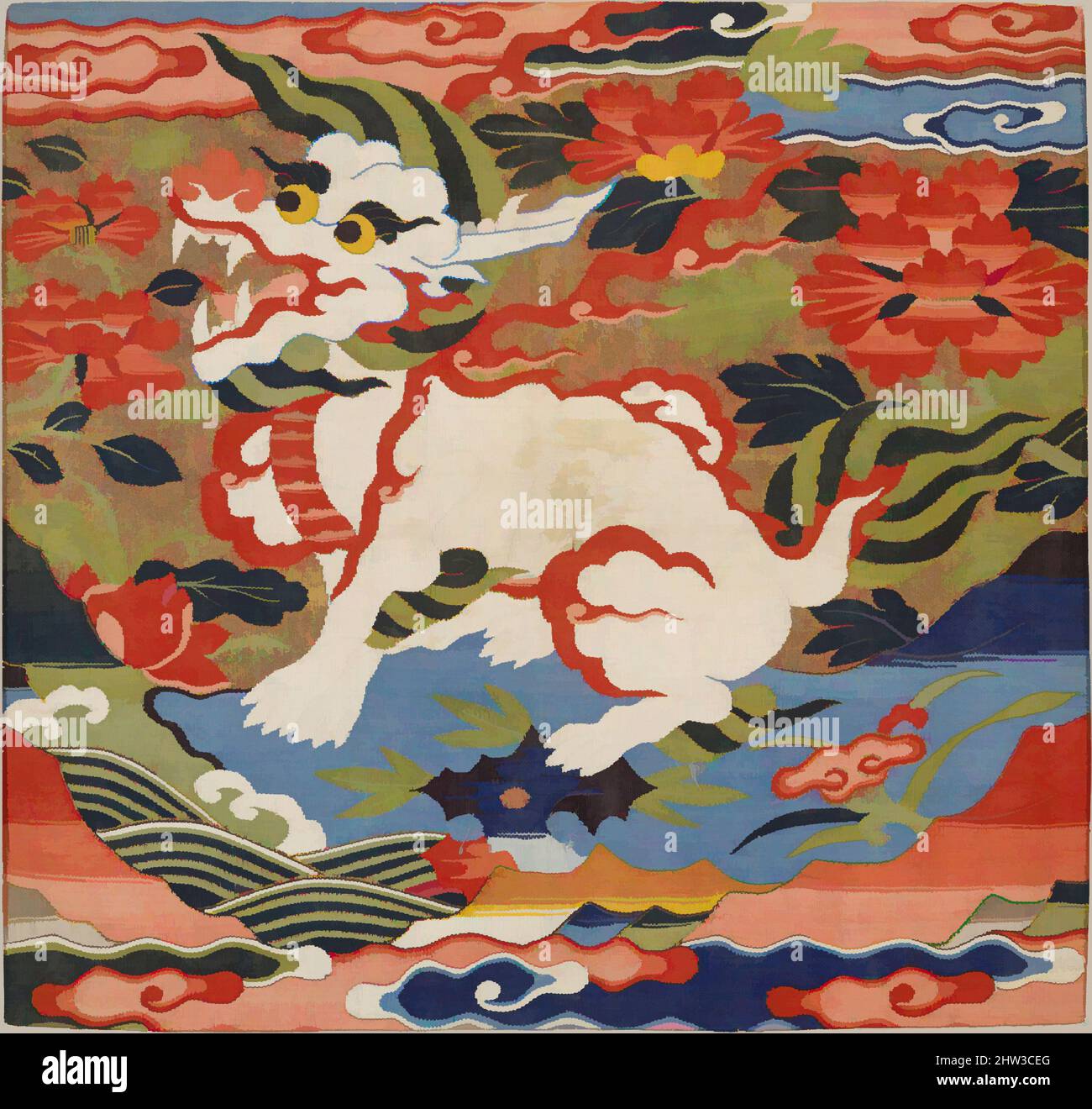 Art inspiré par le rang badge avec animal mythologique, dynastie Ming (1368–1644), fin 16th–début 17th siècle, Chine, tapisserie de soie (kesi), 13 3/4 x 14 1/2 po. (34,9 x 36,8 cm), textiles-tapisseries, oeuvres classiques modernisées par Artotop avec une touche de modernité. Formes, couleur et valeur, impact visuel accrocheur sur l'art émotions par la liberté d'œuvres d'art d'une manière contemporaine. Un message intemporel qui cherche une nouvelle direction créative. Artistes qui se tournent vers le support numérique et créent le NFT Artotop Banque D'Images