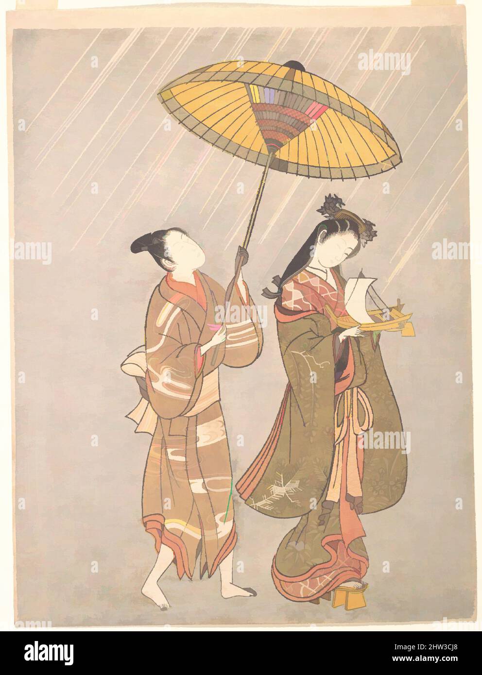 Art inspiré par Amagoi Komachi, Komachi Praying for Rain, période Edo (1615–1868), env. 1765, Japon, imprimé polychrome sur bois ; encre et couleur sur papier, H. 11 5/16 po. (28,7 cm) ; avec 8 1/2 po (21,6 cm), Prints, attribué à Torii Kiyomitsu (japonais, 1735–1785), cet imprimé est une parodie, des œuvres classiques modernisées par Artotop avec une touche de modernité. Formes, couleur et valeur, impact visuel accrocheur sur l'art émotions par la liberté d'œuvres d'art d'une manière contemporaine. Un message intemporel qui cherche une nouvelle direction créative. Artistes qui se tournent vers le support numérique et créent le NFT Artotop Banque D'Images