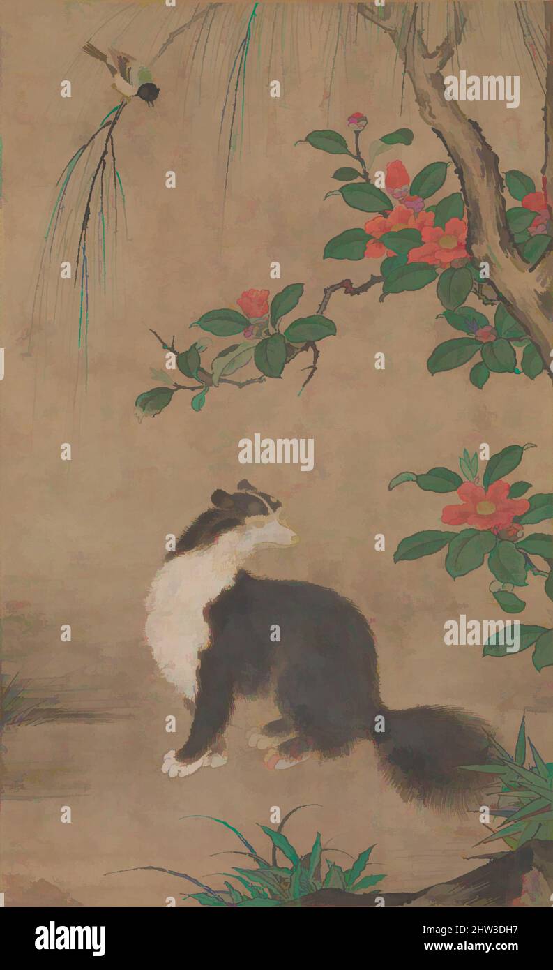 Art inspiré par 麝香猫図, Musk Cat, période Muromachi (1392–1573), deuxième moitié du 16th siècle, Japon, rouleau suspendu; encre et couleur sur papier, image: 29 15/16 × 18 5/16 po. (76 × 46,5 cm), peintures, UTO Gyoshi (japonais, active deuxième moitié du 16th siècle), Une douce, noir et blanc, œuvres classiques modernisées par Artotop avec une touche de modernité. Formes, couleur et valeur, impact visuel accrocheur sur l'art émotions par la liberté d'œuvres d'art d'une manière contemporaine. Un message intemporel qui cherche une nouvelle direction créative. Artistes qui se tournent vers le support numérique et créent le NFT Artotop Banque D'Images