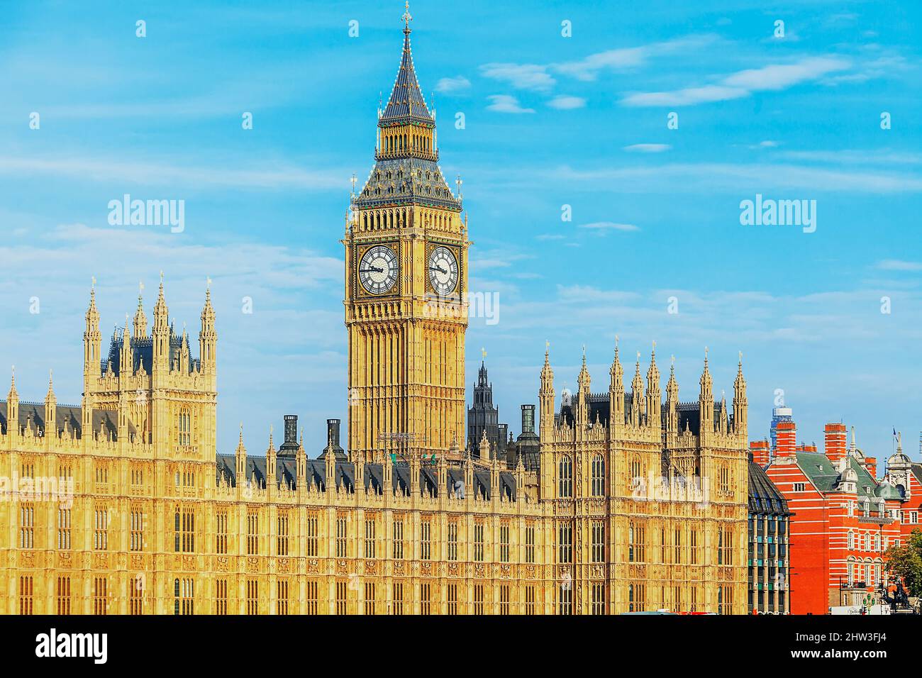 Vue sur Big Ben et le Parlement, Londres, Angleterre, Royaume-Uni Banque D'Images