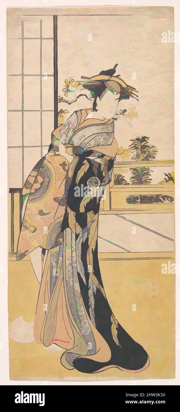 Art inspiré par l'acteur Segawa Kikunojo 3rd dans un rôle féminin, période Edo (1615–1868), ca. 1780, Japon, imprimé polychrome sur bois ; encre et couleur sur papier, H. 12 7/8 po. (32,7 cm) ; avec 5 3/4 po (14,6 cm), Prints, Katsukawa Shunkō (japonais, 1743–1812, oeuvres classiques modernisées par Artotop avec une touche de modernité. Formes, couleur et valeur, impact visuel accrocheur sur l'art émotions par la liberté d'œuvres d'art d'une manière contemporaine. Un message intemporel qui cherche une nouvelle direction créative. Artistes qui se tournent vers le support numérique et créent le NFT Artotop Banque D'Images