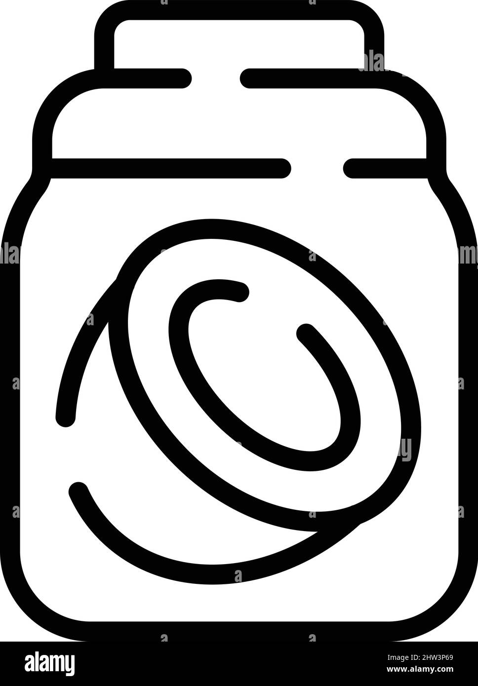 Vecteur de contour d'icône de boisson de noix de coco. Lait de légumes. Nourriture végétalienne Illustration de Vecteur