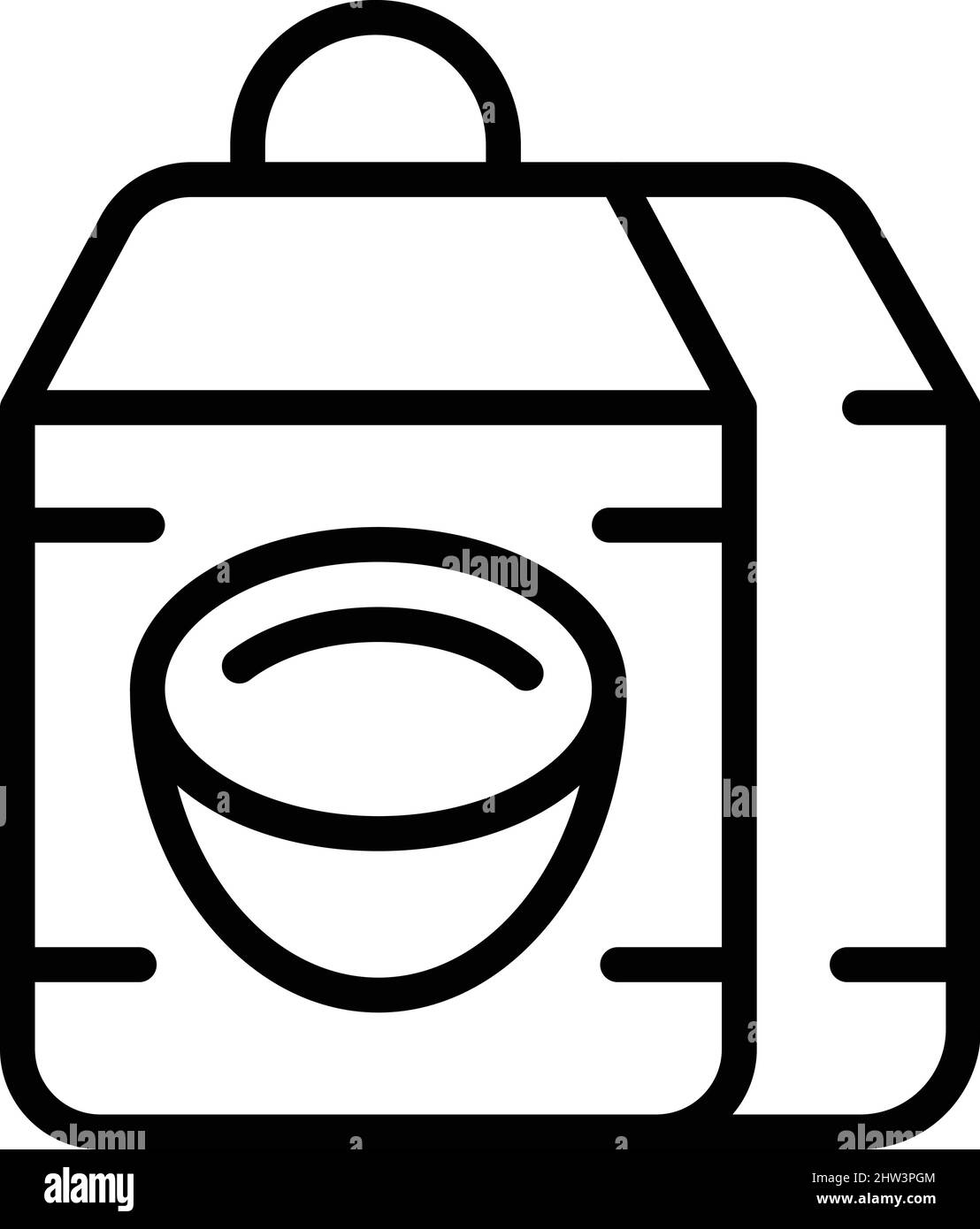 Vecteur de contour d'icône de lait de coco. Plante végétale. Boisson alimentaire Illustration de Vecteur