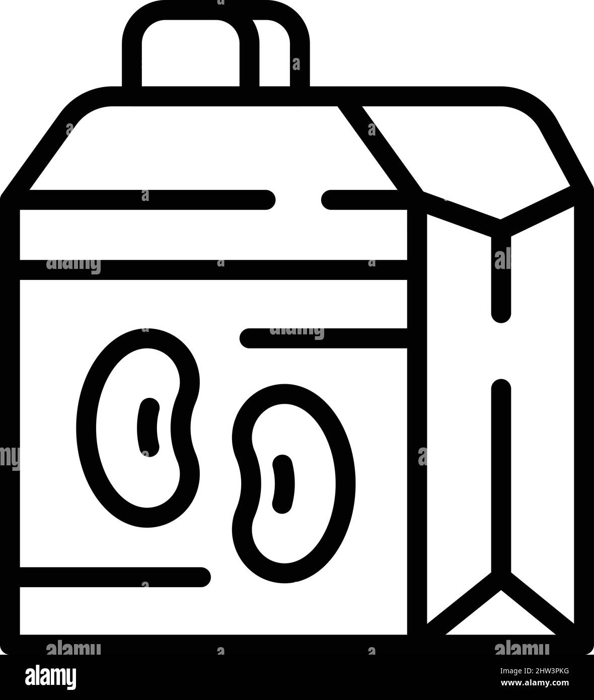 Vecteur de contour d'icône de boisson à la noix de cajou. Lait de légumes. Nourriture végétalienne Illustration de Vecteur