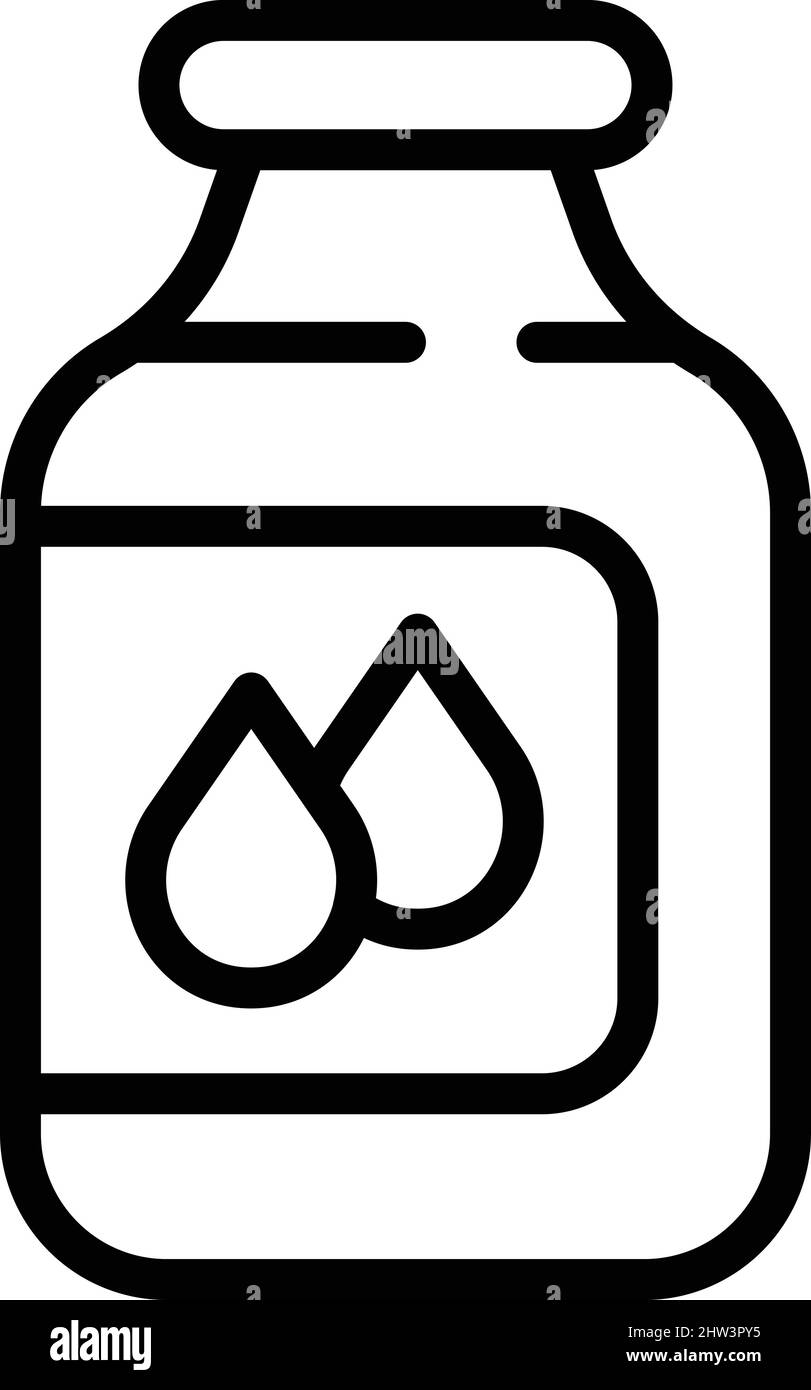 Vecteur de contour de l'icône du biberon. Boisson aux légumes. Soja alimentaire Illustration de Vecteur