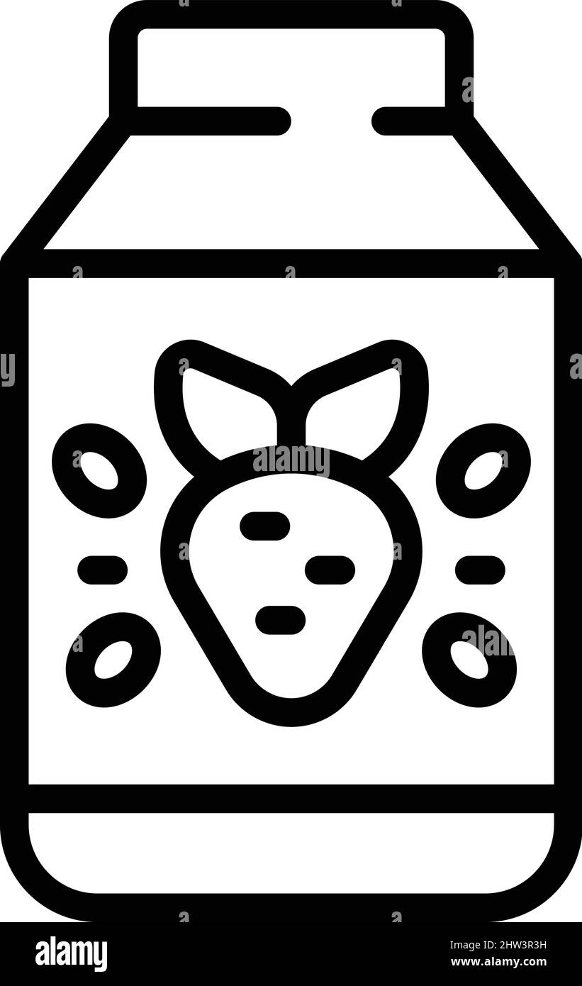 Vecteur de contour de l'icône de lait biologique. Plante végétalienne. Nourriture fraîche Illustration de Vecteur
