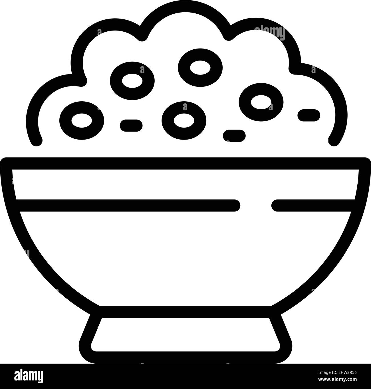 Vecteur de contour d'icône de céréales de lait de légumes. Nourriture végétalienne. Soja aux amandes Illustration de Vecteur