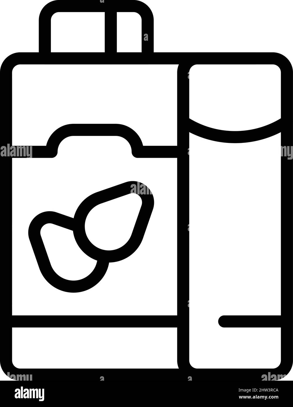 Vecteur de contour de l'icône du pack de lait. Paquet de boissons de légumes. Nourriture fraîche Illustration de Vecteur