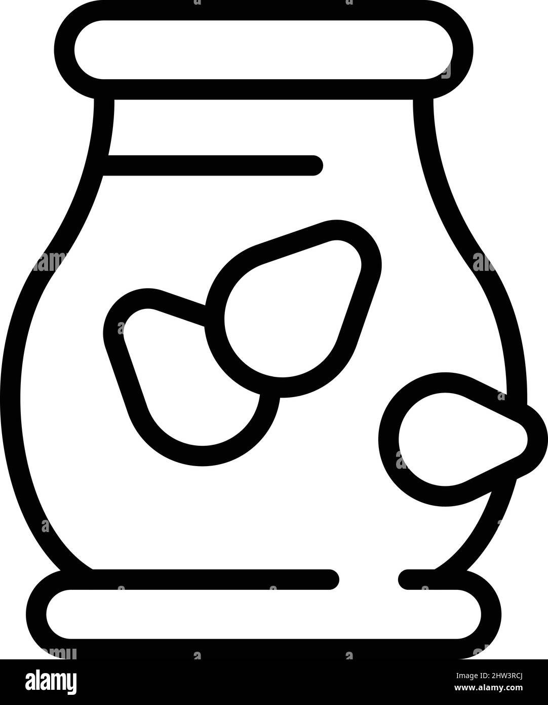 Vecteur de contour d'icône de pot à lait d'amande. Soja végétal. Boisson végétalienne Illustration de Vecteur