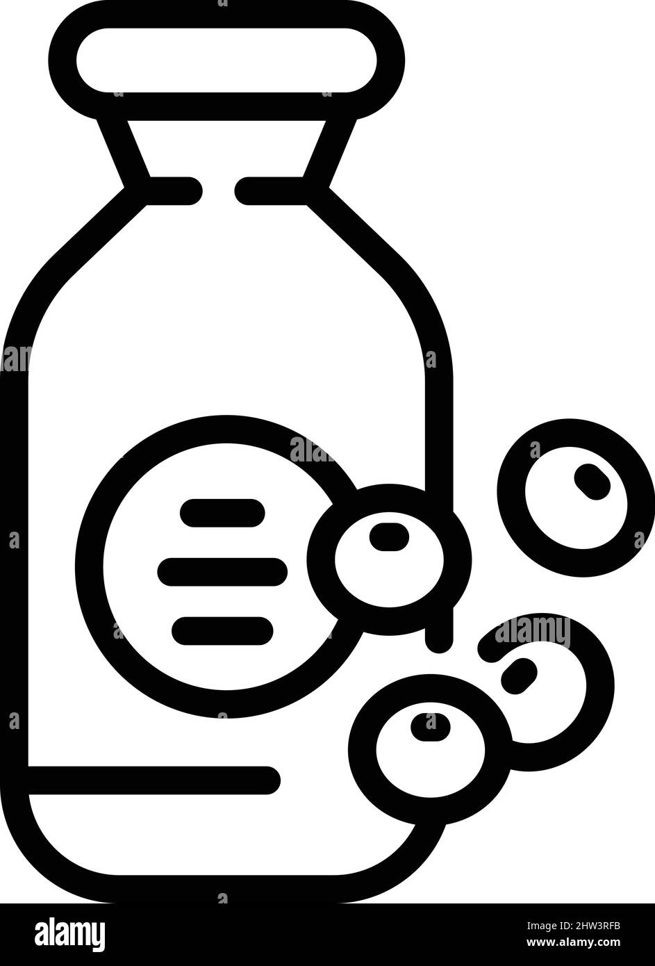 Vecteur de contour de l'icône du biberon. Plante végétale. Buvez de la nourriture Illustration de Vecteur