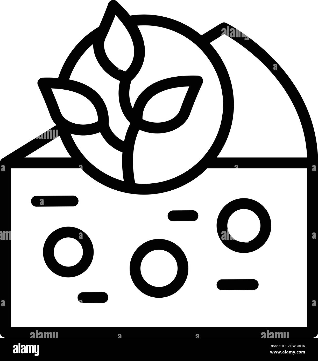 Vecteur de contour d'icône de fromage vegan. Lait de légumes. Buvez de la nourriture Illustration de Vecteur
