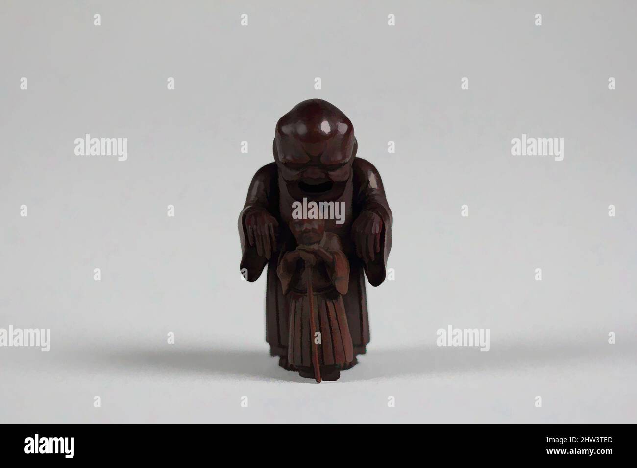 Art inspiré par Netsuke de Ghost essayant en vain d'effrayer l'homme aveugle, 19th siècle, Japon, Bois, H. 2 in. (5,1 cm) ; avec 1 1/8 po (2,9 cm) ; D. 1 1/16 po (2,7 cm), Netsuke, oeuvres classiques modernisées par Artotop avec une touche de modernité. Formes, couleur et valeur, impact visuel accrocheur sur l'art émotions par la liberté d'œuvres d'art d'une manière contemporaine. Un message intemporel qui cherche une nouvelle direction créative. Artistes qui se tournent vers le support numérique et créent le NFT Artotop Banque D'Images