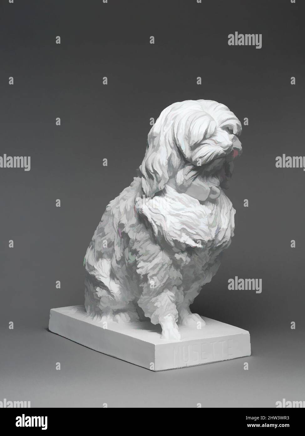 Art inspiré par Musette, chien maltais, Jean-Baptiste Gille (français, 1798–1868, Paris actif), 1855–68, Français, Paris, porcelaine à pâte dure, hauteur : 15 1/2 po (39,4 cm), céramique-porcelaine, Jean-Baptiste Gille (français, 1798–1868, active Paris, Œuvres classiques modernisées par Artotop avec une touche de modernité. Formes, couleur et valeur, impact visuel accrocheur sur l'art émotions par la liberté d'œuvres d'art d'une manière contemporaine. Un message intemporel qui cherche une nouvelle direction créative. Artistes qui se tournent vers le support numérique et créent le NFT Artotop Banque D'Images