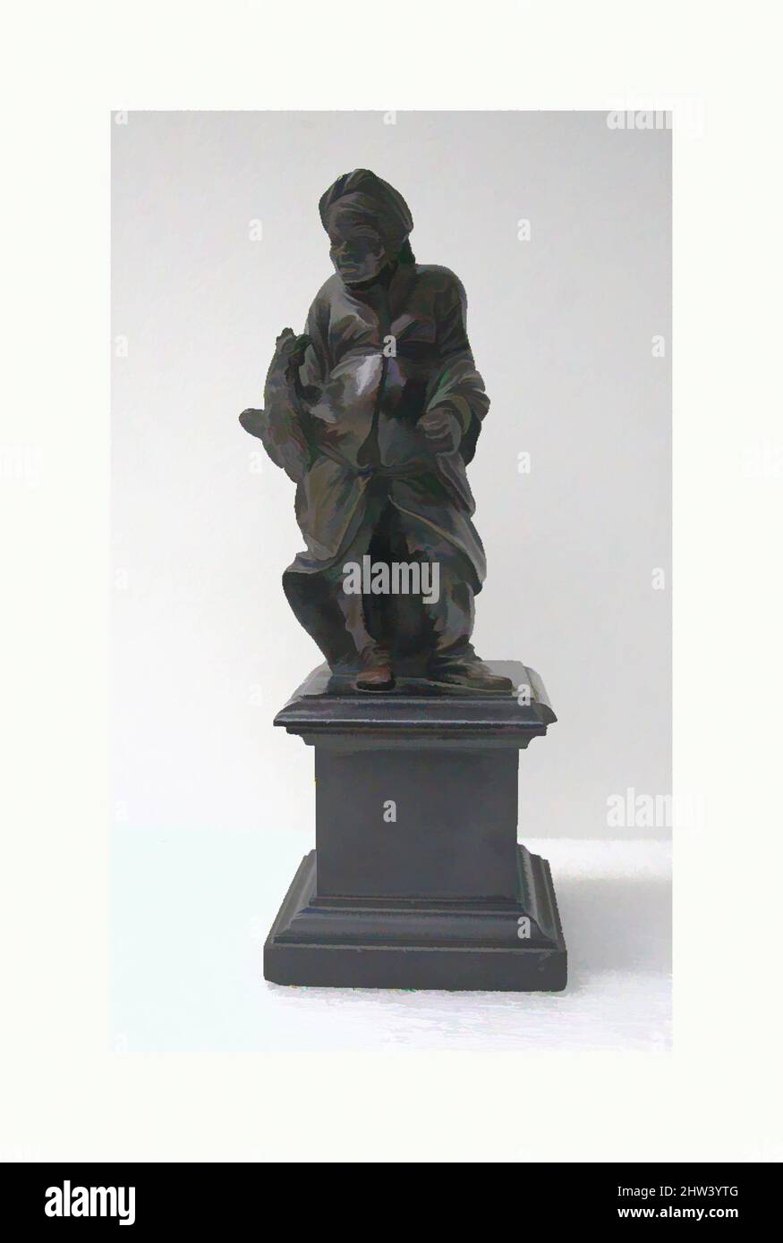 Art inspiré par Aesop, fin du 17th siècle, français, bronze, total: 6 1/8 x 3 x 2 1/2 po. (15,6 x 7,6 x 6,4 cm), Sculpture-Bronze, d'après un modèle attribué à Pierre I Legros (1629–1714, oeuvres classiques modernisées par Artotop avec une touche de modernité. Formes, couleur et valeur, impact visuel accrocheur sur l'art émotions par la liberté d'œuvres d'art d'une manière contemporaine. Un message intemporel qui cherche une nouvelle direction créative. Artistes qui se tournent vers le support numérique et créent le NFT Artotop Banque D'Images