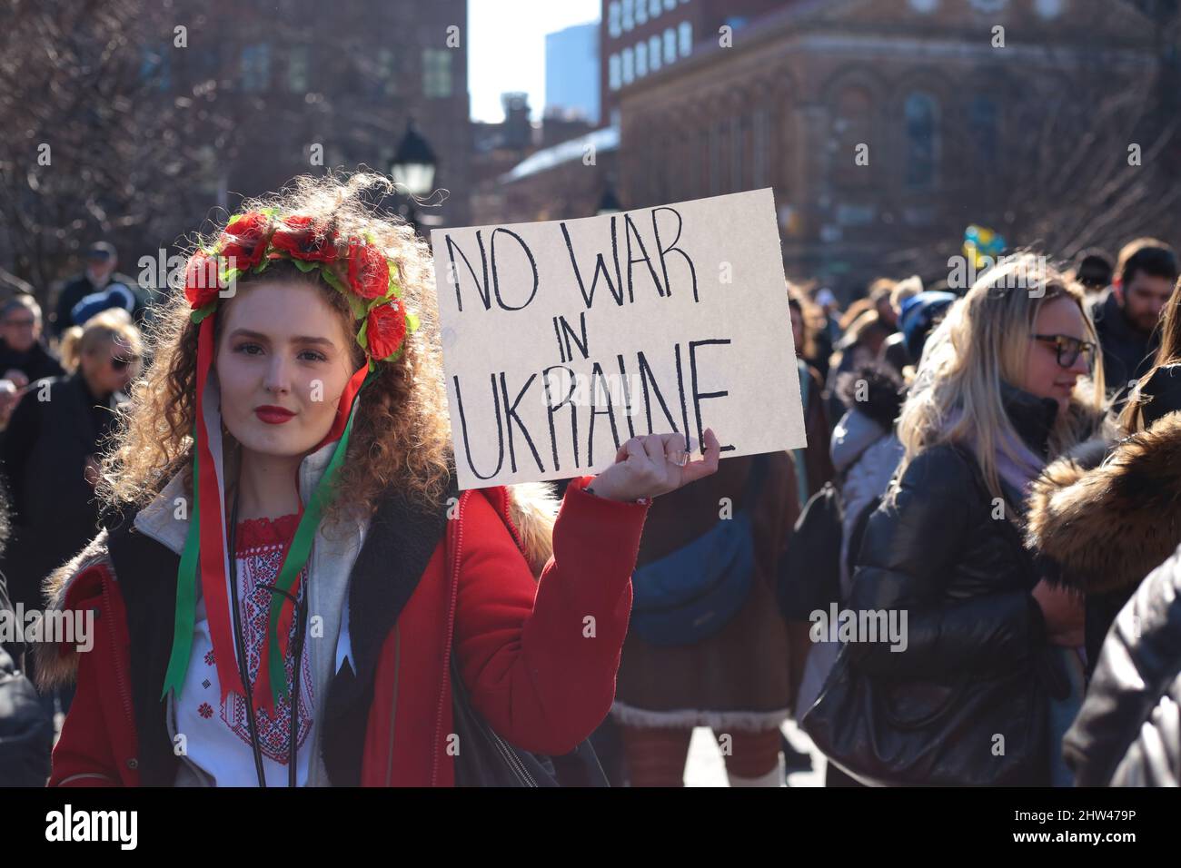 Attaque russe contre l'Ukraine proteste à New York Banque D'Images