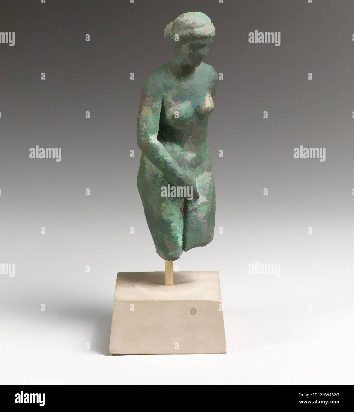 Art inspiré par la statuette d'Aphrodite, fin du 6th siècle av. J.-C.–début du 4th siècle après J.-C., Roman, Bronze, H. : 4 7/8 x 2 po. (12,4 x 5,1 cm), bronzes, oeuvres classiques modernisées par Artotop avec une touche de modernité. Formes, couleur et valeur, impact visuel accrocheur sur l'art émotions par la liberté d'œuvres d'art d'une manière contemporaine. Un message intemporel qui cherche une nouvelle direction créative. Artistes qui se tournent vers le support numérique et créent le NFT Artotop Banque D'Images