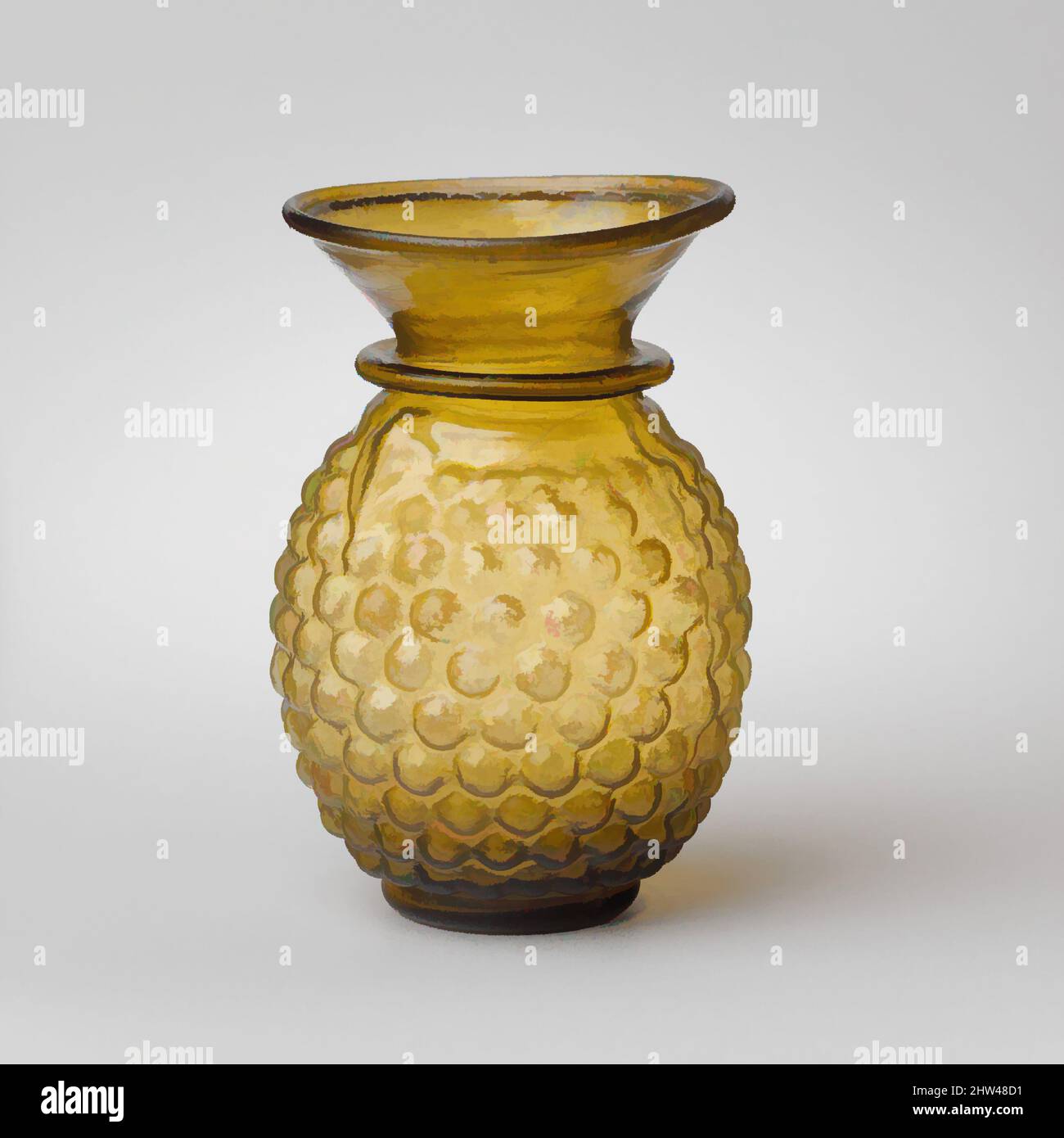 Art inspiré par la bocal de verre en forme d'un bouquet de raisins, fin Impériale, ca. 3rd Century A.D., romain, palestinien, verre; soufflé dans un moule en trois parties, H.: 4 po. (10,2 cm), verre, jaune verdâtre translucide, rebord replié, dessus, Et dans, puis aplati dans la bouche; col cheminée, Classic œuvres modernisées par Artotop avec un peu de modernité. Formes, couleur et valeur, impact visuel accrocheur sur l'art émotions par la liberté d'œuvres d'art d'une manière contemporaine. Un message intemporel qui cherche une nouvelle direction créative. Artistes qui se tournent vers le support numérique et créent le NFT Artotop Banque D'Images