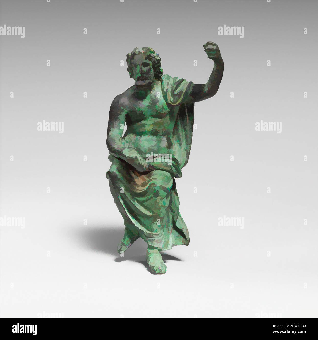 Art inspiré de la statuette de bronze de Jupiter Capitolinus, Impérial, 1st–2nd siècle A.D., Romain, Bronze, H. 3 13/16 po (9,7 cm), bronzes, la patine est moderne, les œuvres classiques modernisées par Artotop avec un peu de modernité. Formes, couleur et valeur, impact visuel accrocheur sur l'art émotions par la liberté d'œuvres d'art d'une manière contemporaine. Un message intemporel qui cherche une nouvelle direction créative. Artistes qui se tournent vers le support numérique et créent le NFT Artotop Banque D'Images