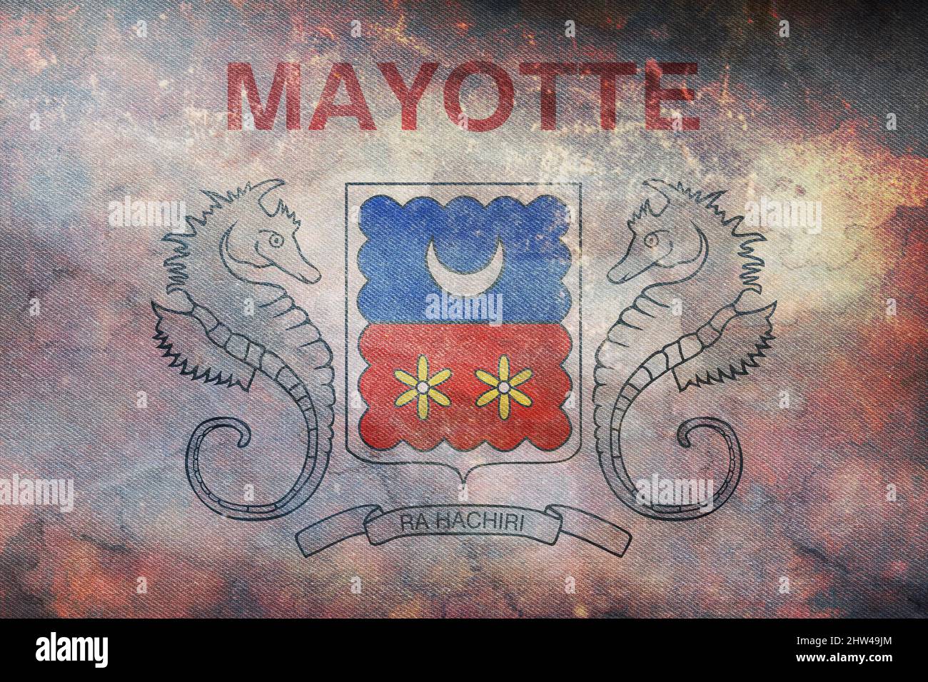 Aimant Réfrigérateur Mayotte - Drapeau Département Français - Déco Magnet 8,9x6,3cm