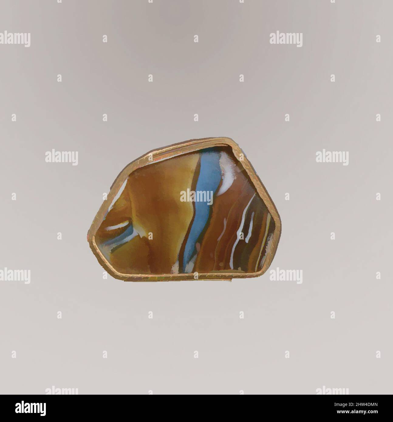 Art inspiré par la mosaïque de verre fragment de bol, début impérial, fin du 1st siècle C.-B.–début du 1st siècle A.D., romain, verre; moulé, autre: 1 1/16 x 1 1/2 po. (2,7 x 3,8 cm), verre, fragment de rebord, brun miel translucide, bleu, Et blanc opaque., vertical, rebord aplati; convexe côté curving, oeuvres classiques modernisées par Artotop avec une touche de modernité. Formes, couleur et valeur, impact visuel accrocheur sur l'art émotions par la liberté d'œuvres d'art d'une manière contemporaine. Un message intemporel qui cherche une nouvelle direction créative. Artistes qui se tournent vers le support numérique et créent le NFT Artotop Banque D'Images