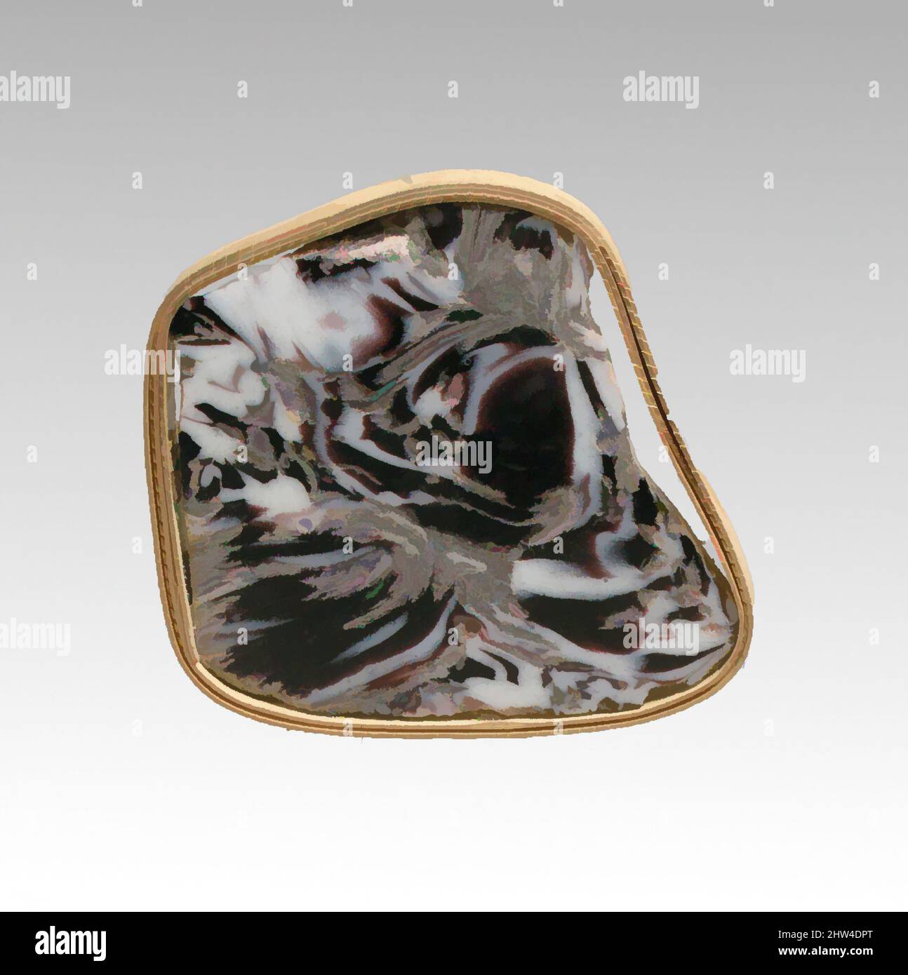 Art inspiré par le fragment incrusté de mosaïque de verre, début impérial, fin du 1st siècle C.-B.–début du 1st siècle A.D., romain, verre; moulé, H. : 1 15/16 x 2 po. (5 x 5,1 cm), verre, fragment de plaque de révetation., violet foncé translucide, aspect noir et blanc opaque., incrustation plate, Square or, Classic œuvres modernisées par Artotop avec une touche de modernité. Formes, couleur et valeur, impact visuel accrocheur sur l'art émotions par la liberté d'œuvres d'art d'une manière contemporaine. Un message intemporel qui cherche une nouvelle direction créative. Artistes qui se tournent vers le support numérique et créent le NFT Artotop Banque D'Images