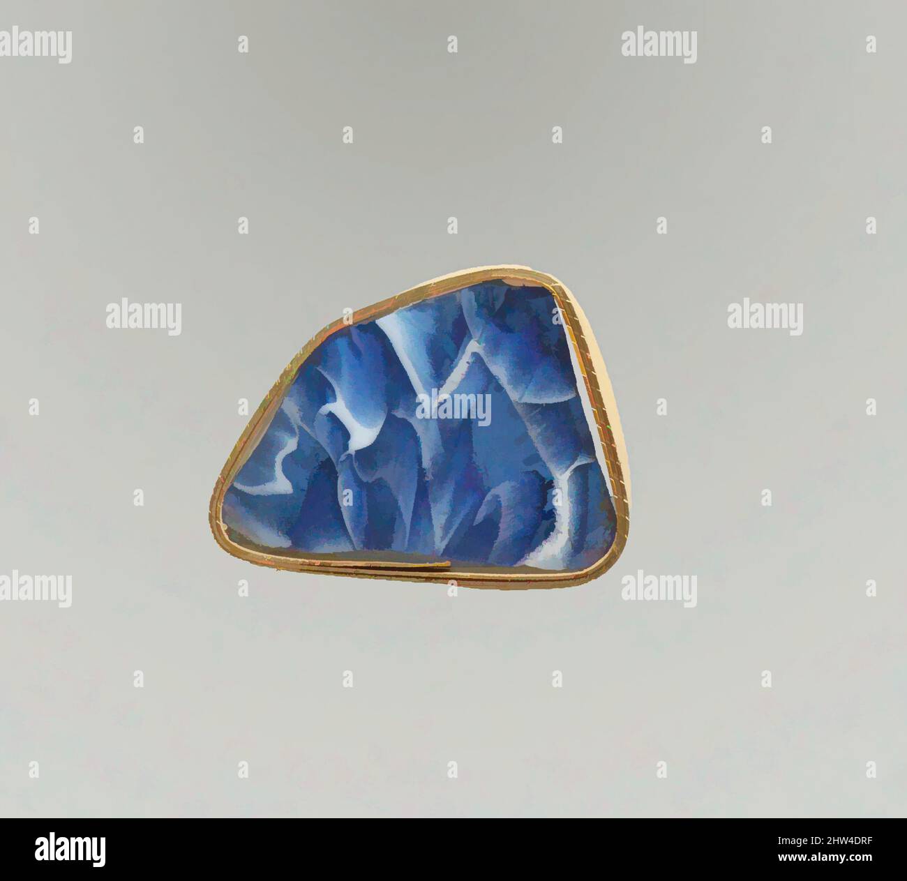 Art inspiré par fragment de verre Mosaic, début impérial, fin du 1st siècle C.-B.–début du 1st siècle A.D., romain, verre; fonte, autre: 1 x 1 1/4 po. (2,5 x 3,1 cm), verre, bleu cobalt translucide et blanc opaque., Convex côté incurvé., motif mosaïque marbré en bleu avec irrégulier, œuvres classiques modernisées par Artotop avec une touche de modernité. Formes, couleur et valeur, impact visuel accrocheur sur l'art émotions par la liberté d'œuvres d'art d'une manière contemporaine. Un message intemporel qui cherche une nouvelle direction créative. Artistes qui se tournent vers le support numérique et créent le NFT Artotop Banque D'Images